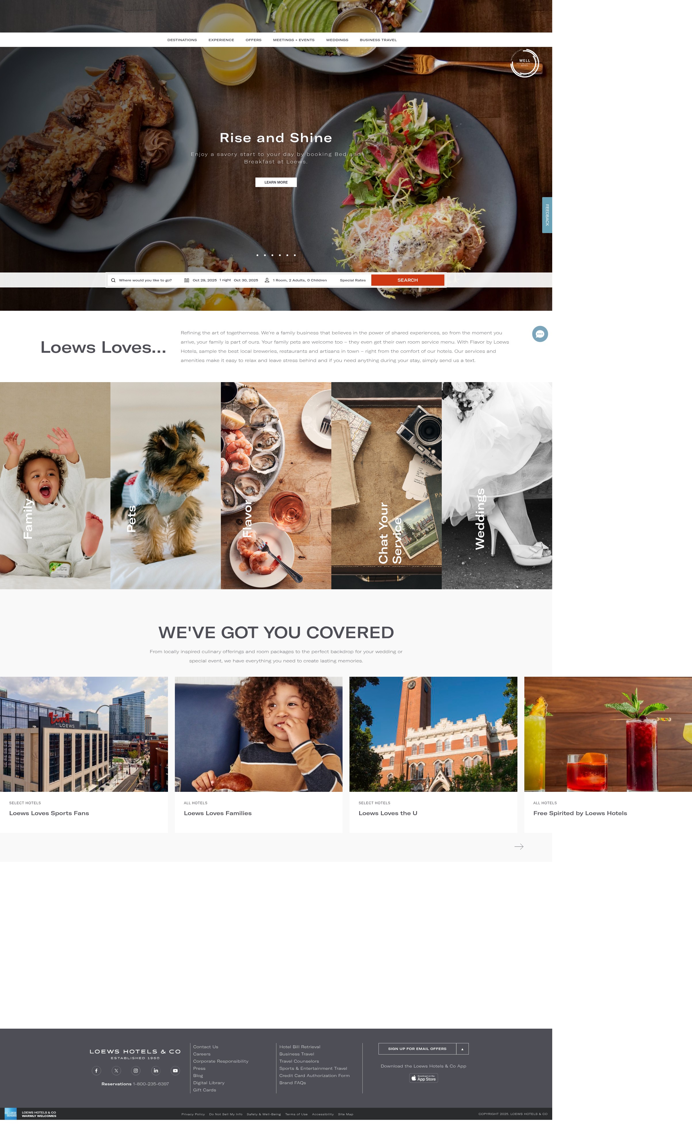 Screenshot of loewshotels.com