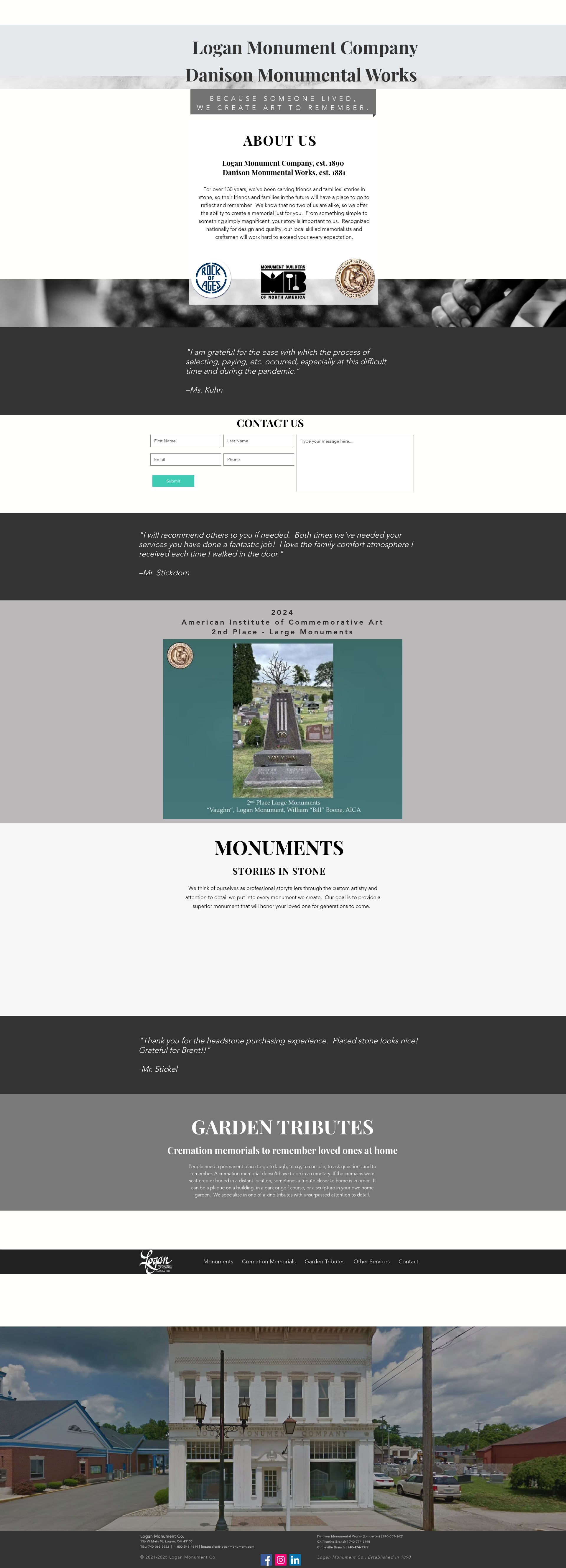Screenshot of loganmonument.com