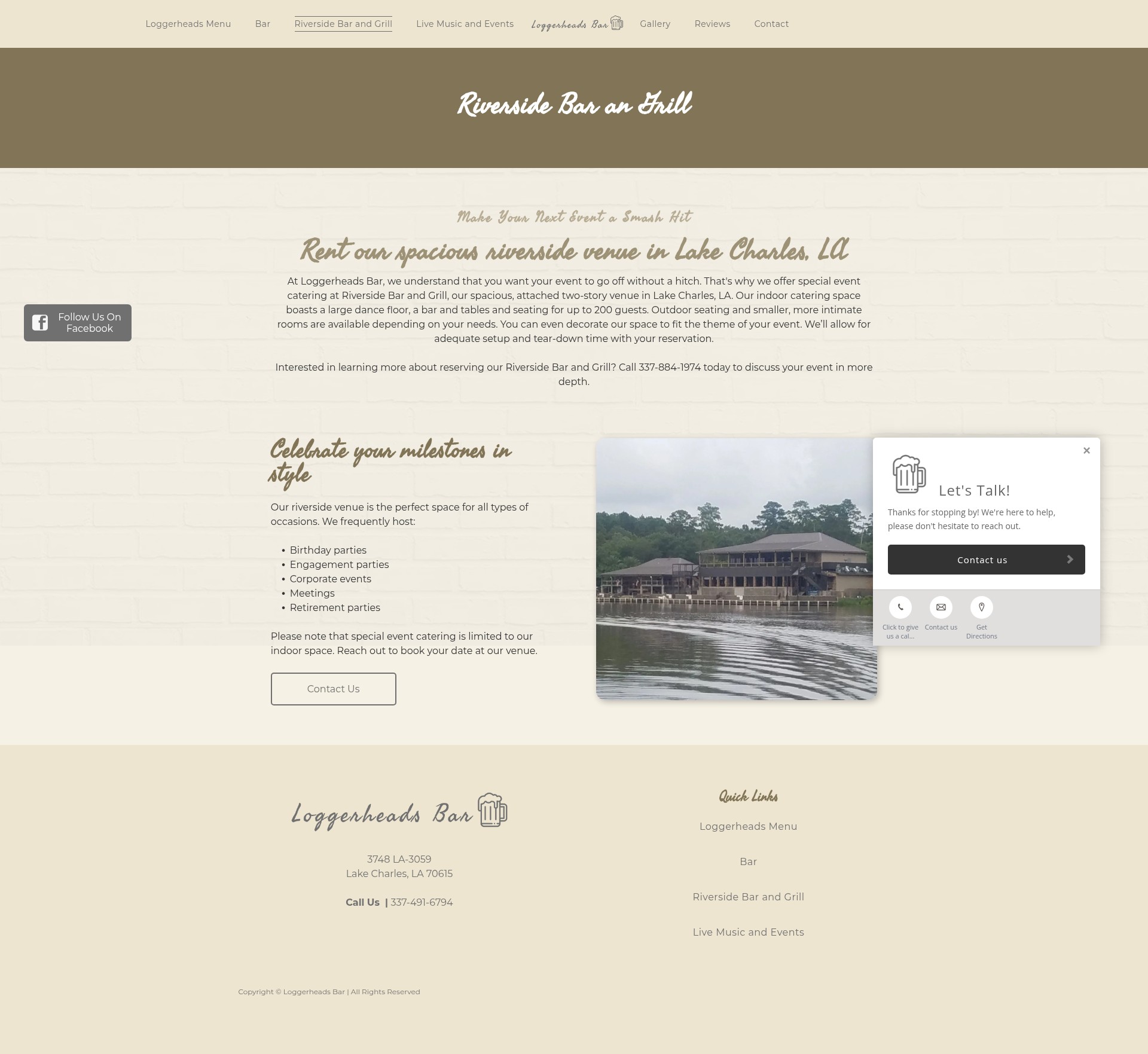 Screenshot of loggerheadsbar.com