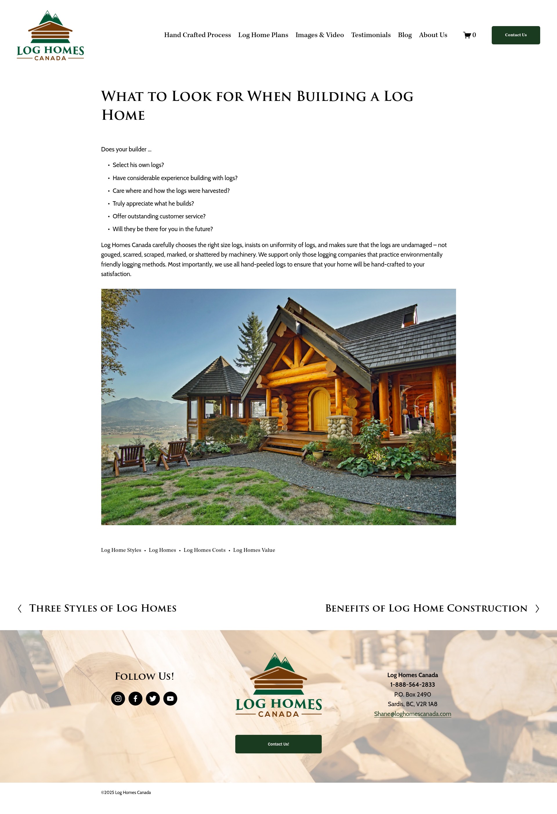 Screenshot of loghomescanada.com