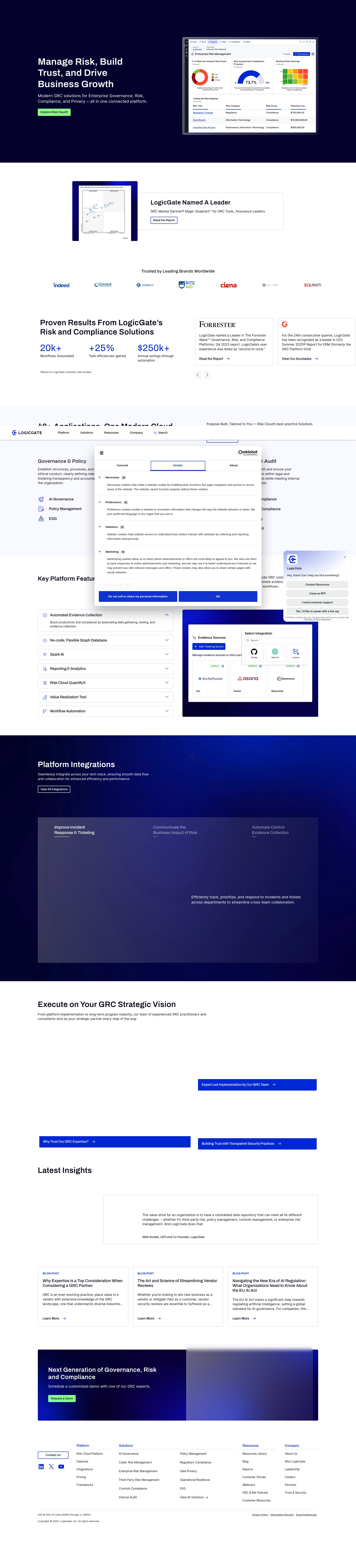 Screenshot of logicgate.com