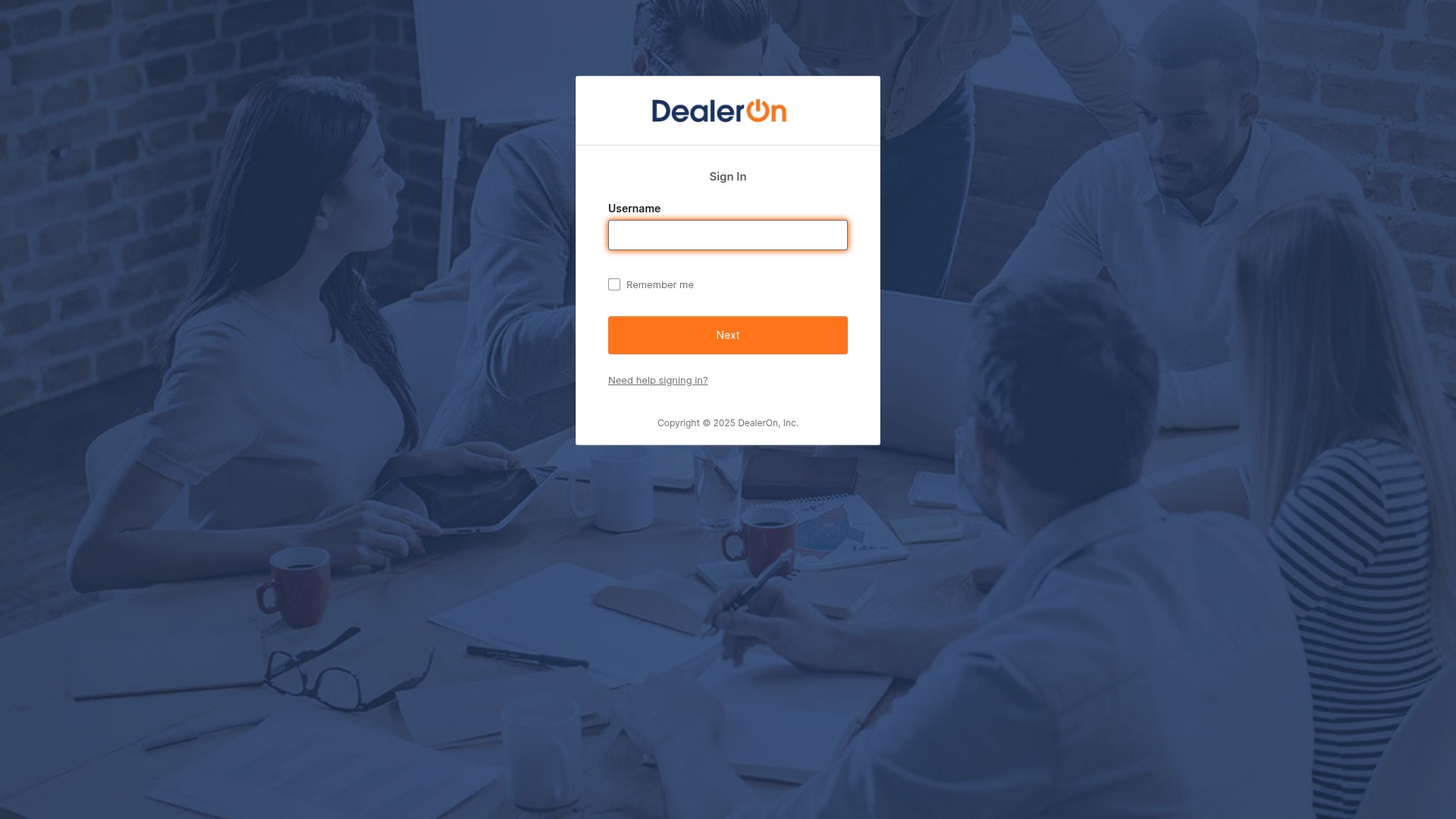 Screenshot of login.dealeron.com