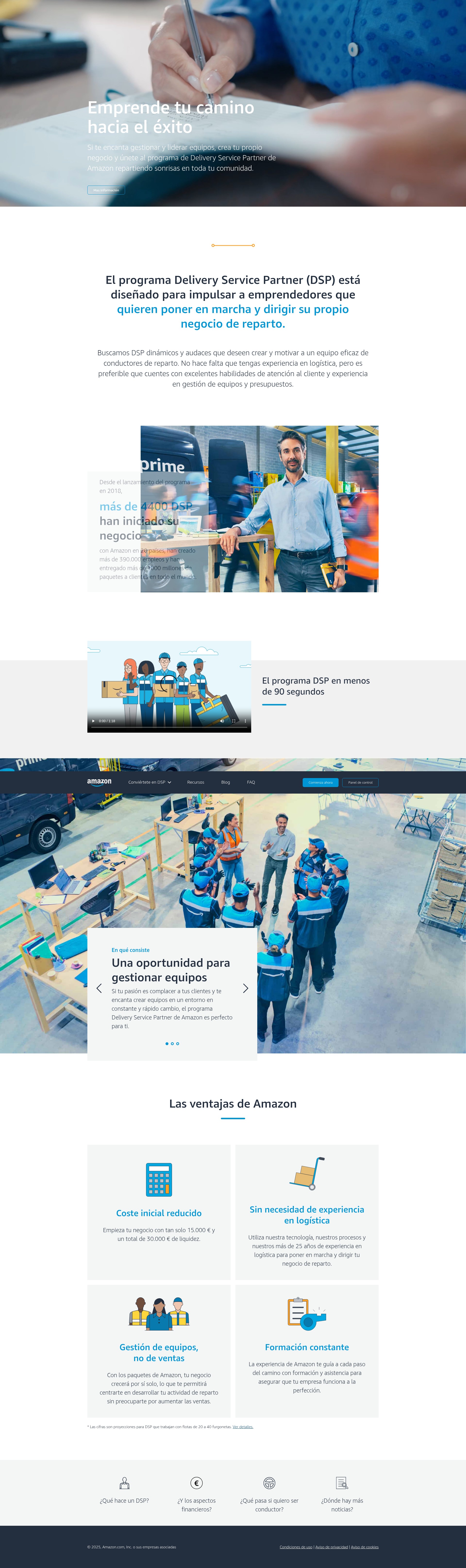 Screenshot of logistics.amazon.es