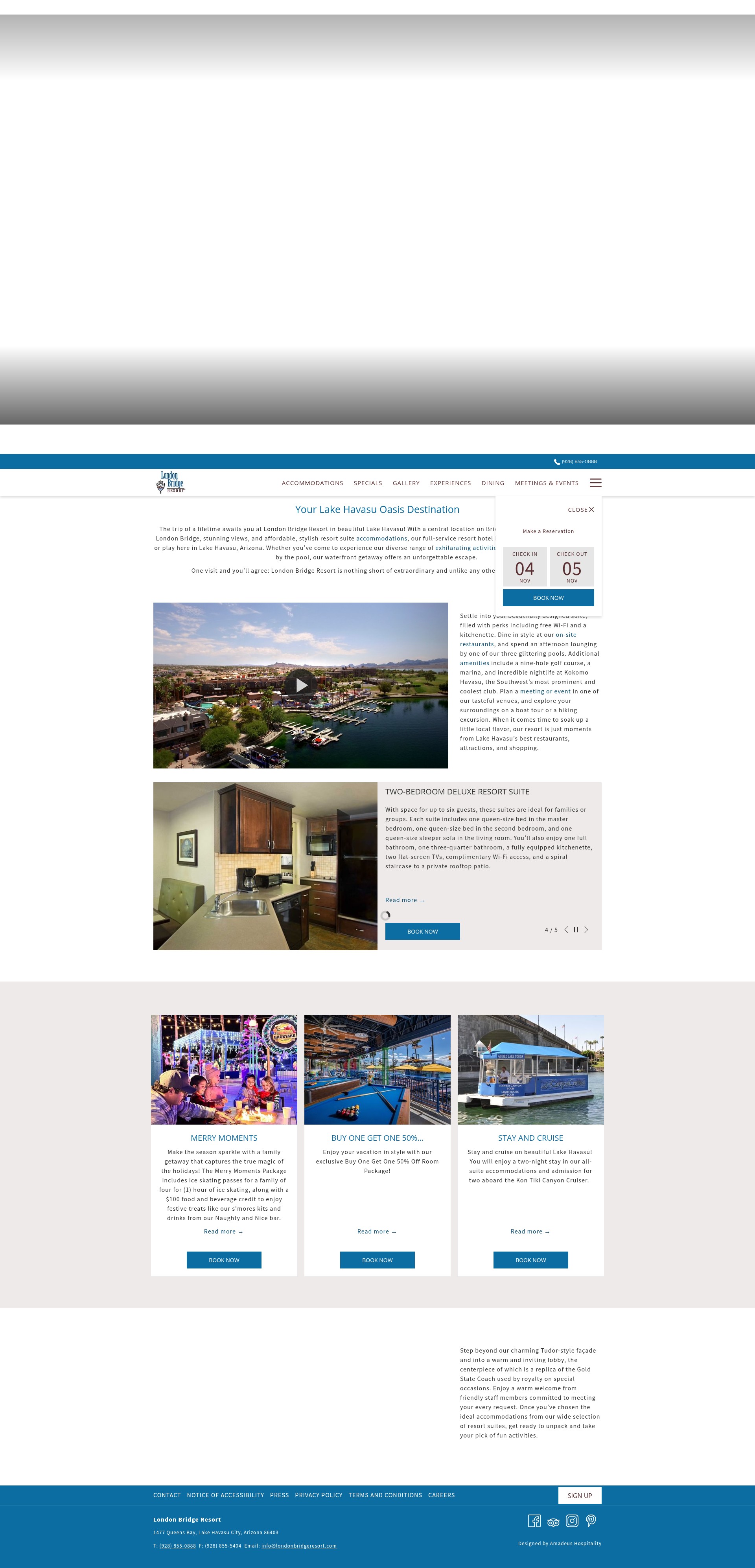 Screenshot of londonbridgeresort.com