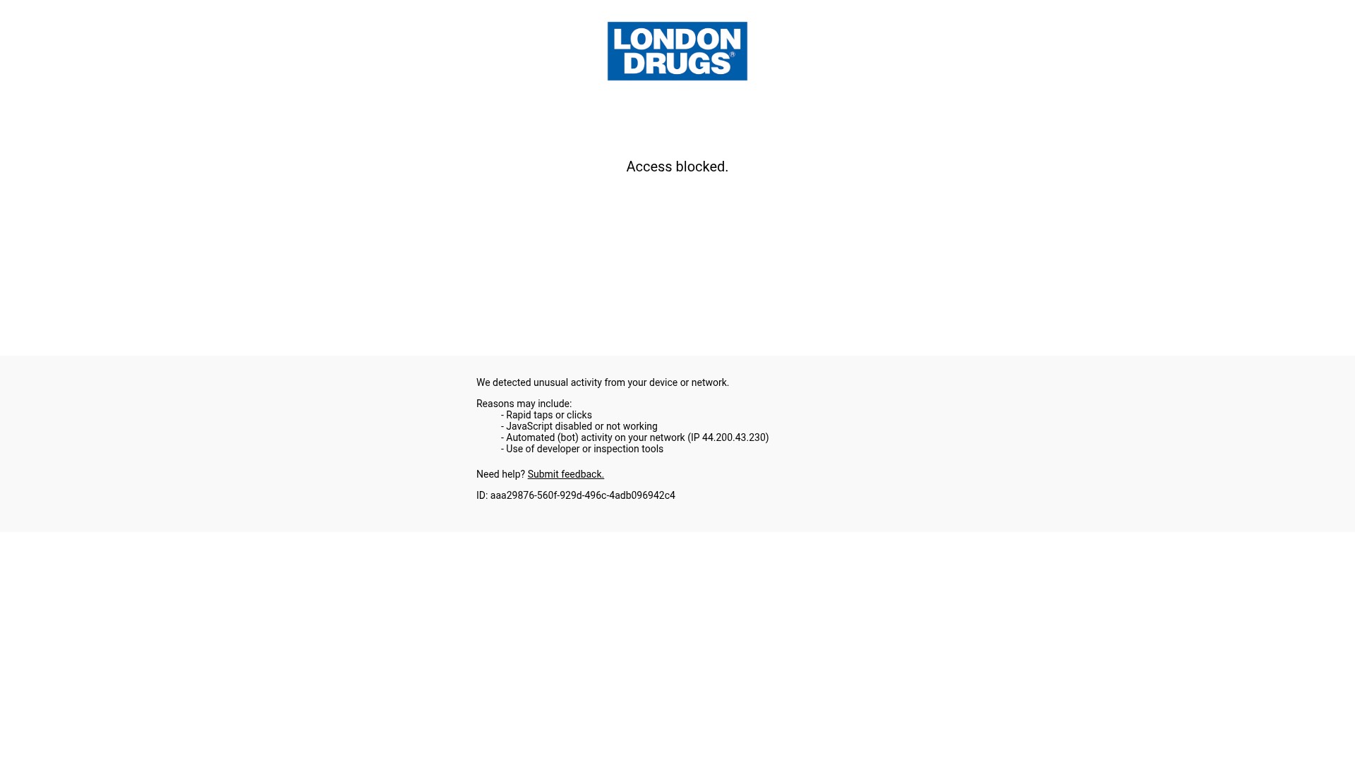 Screenshot of londondrugs.com