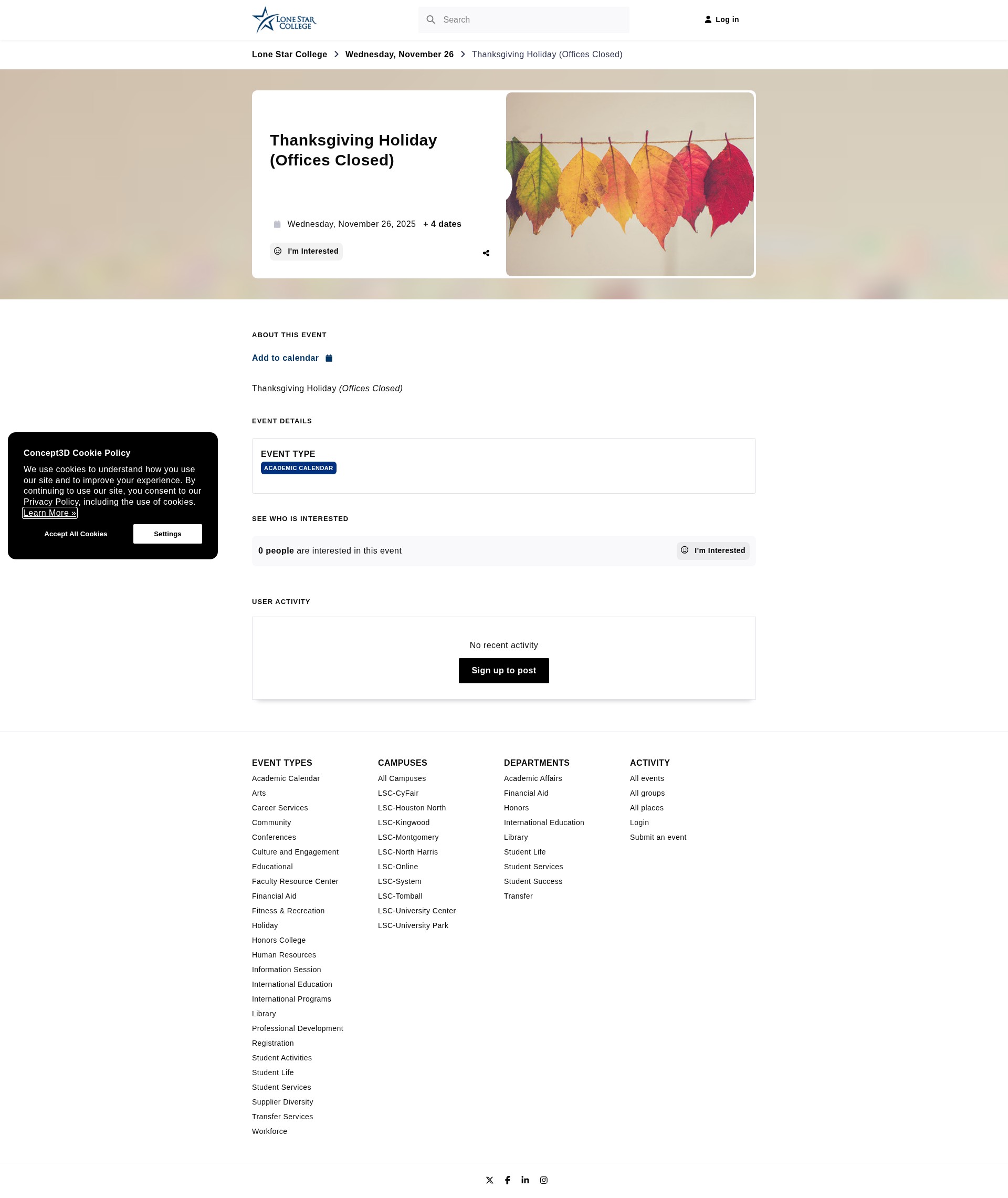 Screenshot of lonestar.edu