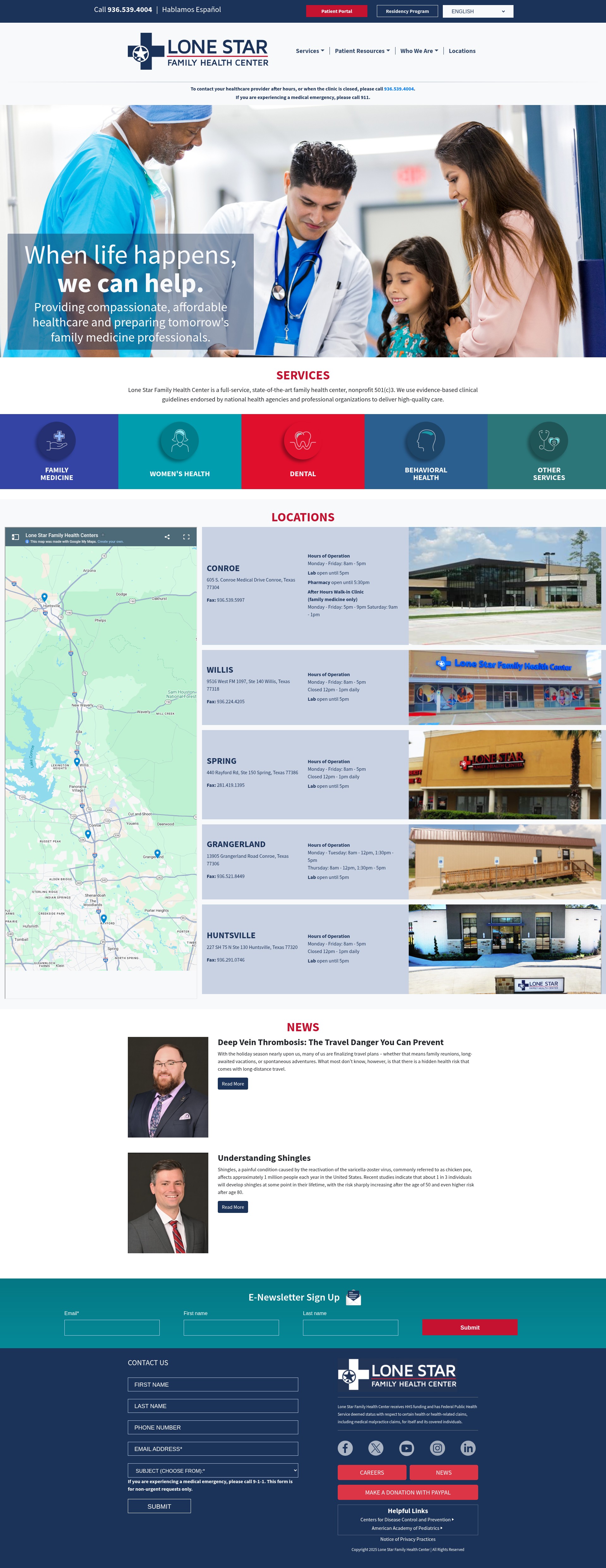 Screenshot of lonestarfamily.org