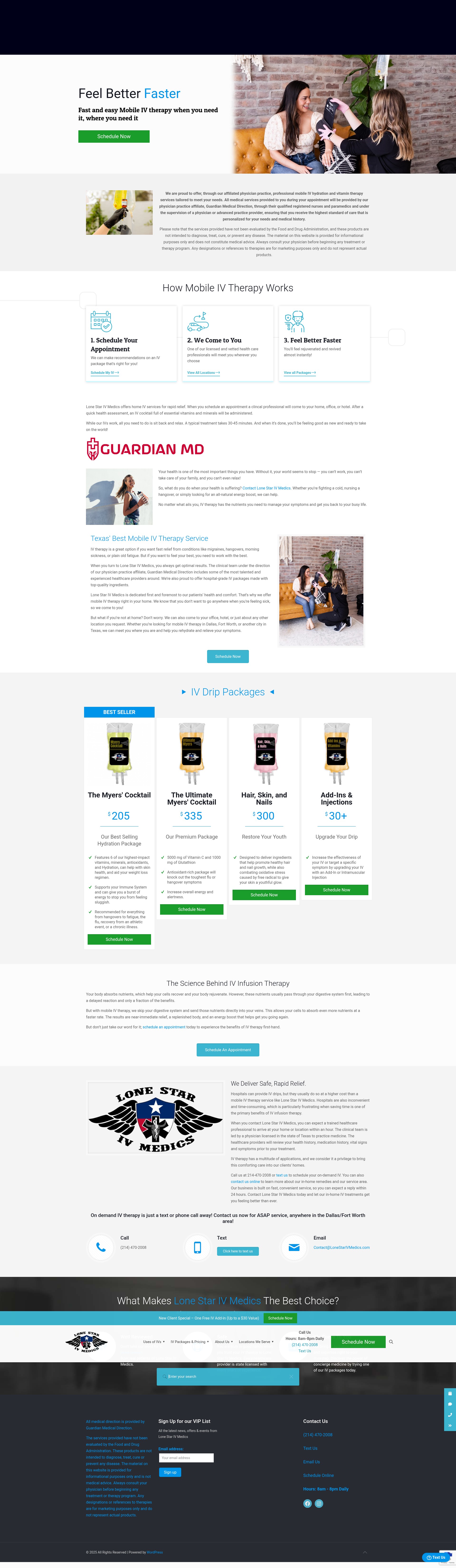 Screenshot of lonestarivmedics.com