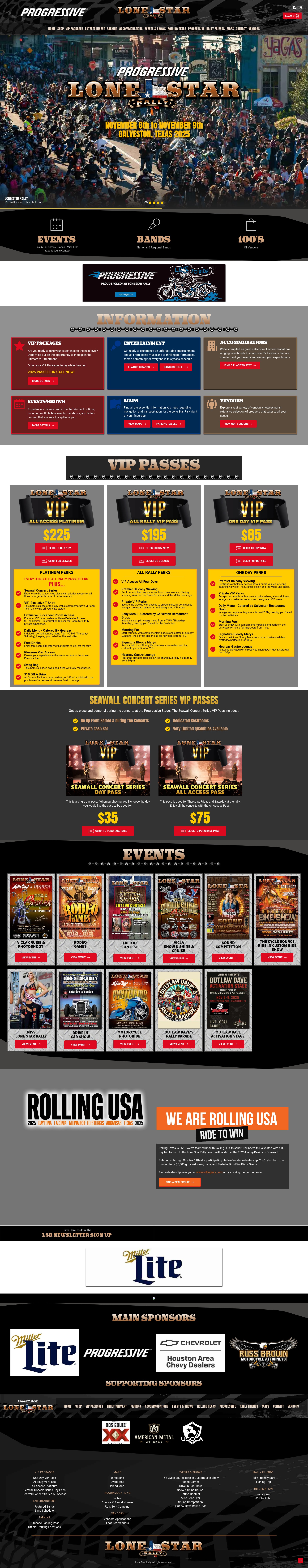 Screenshot of lonestarrally.com