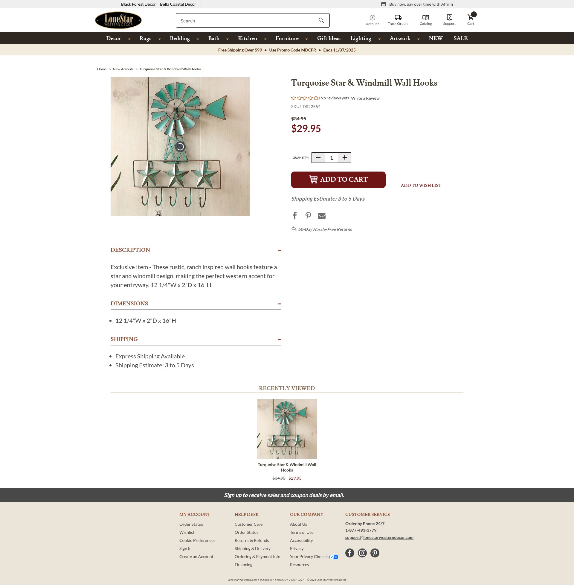 Screenshot of lonestarwesterndecor.com