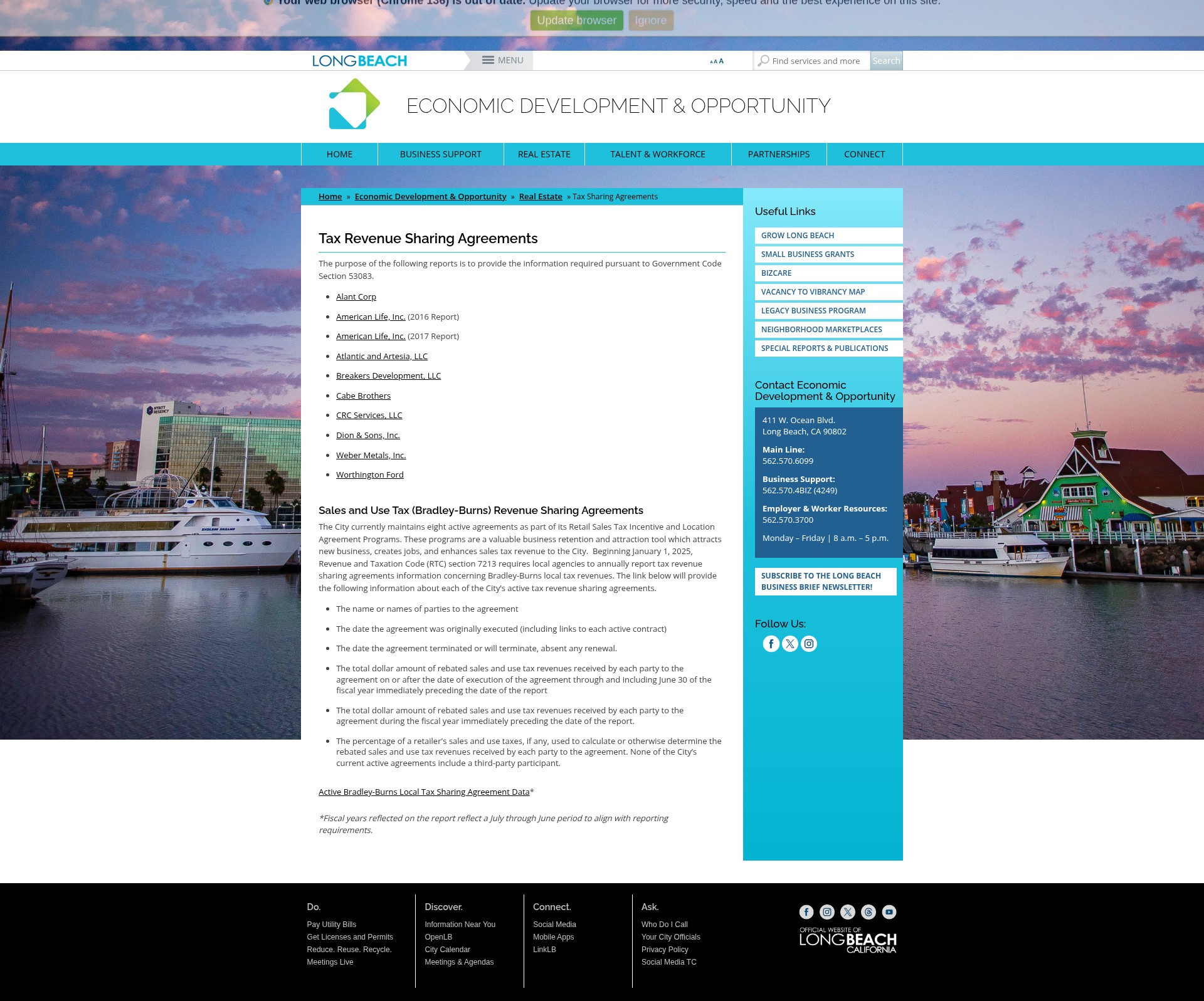 Screenshot of longbeach.gov