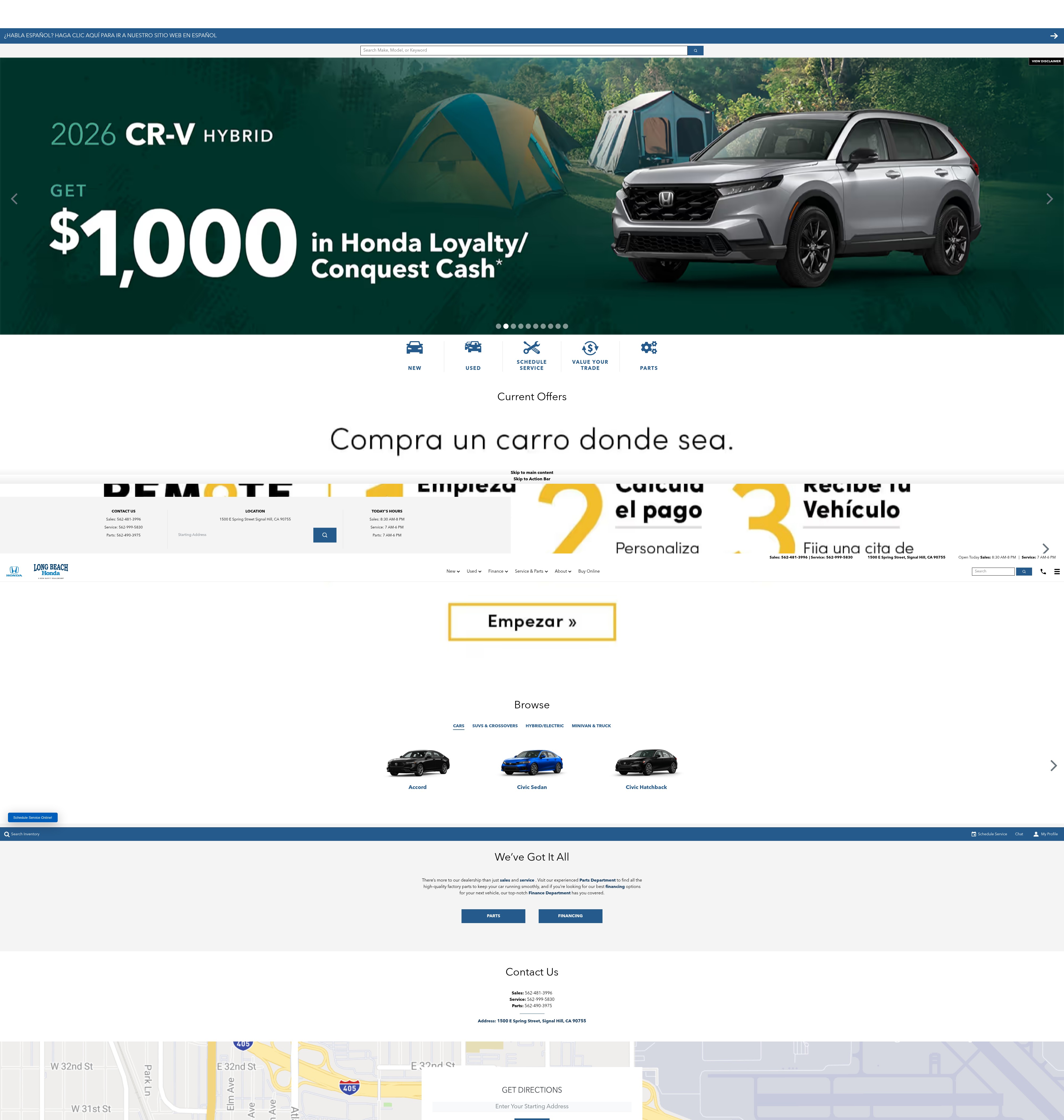 Screenshot of longbeachhonda.com