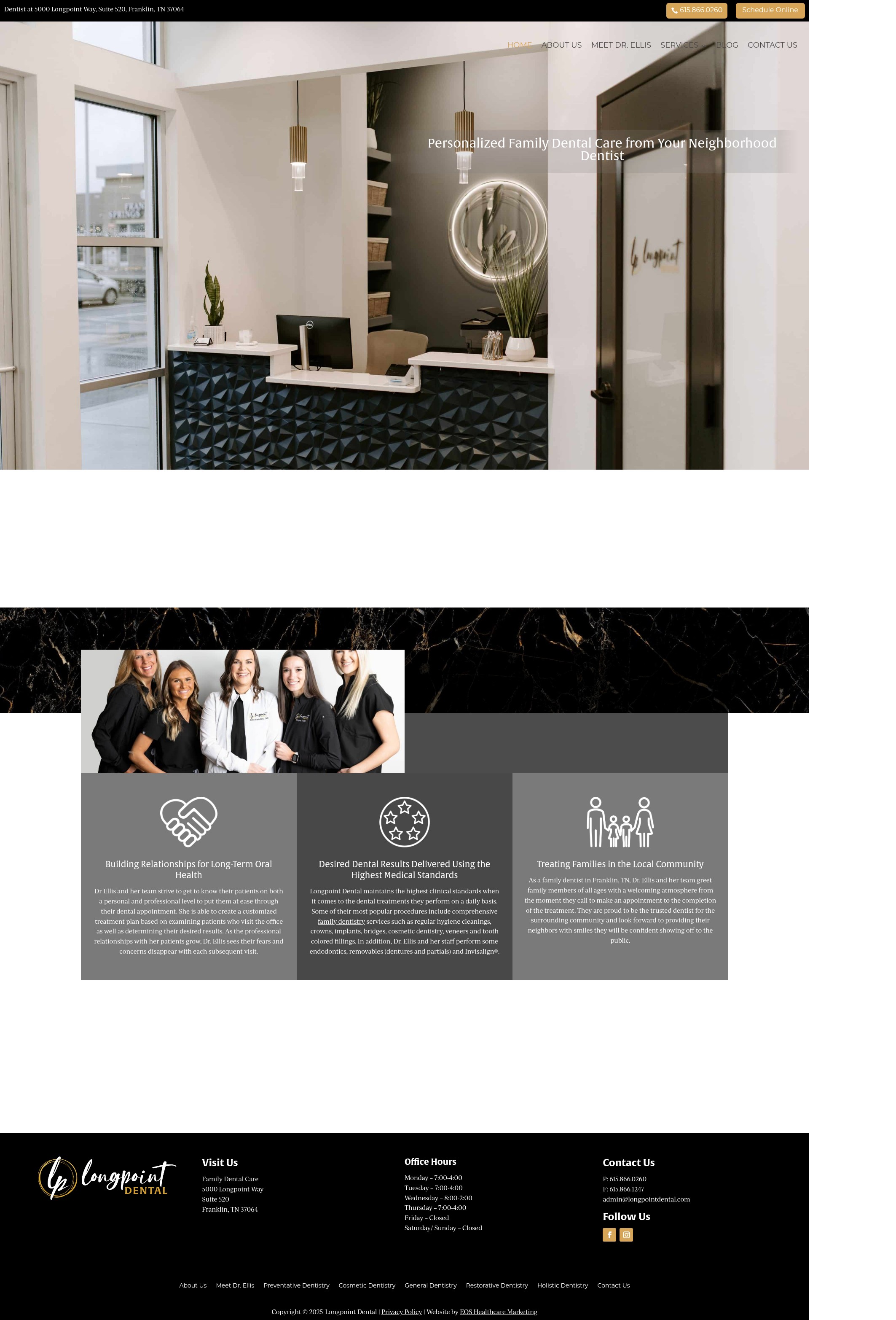 Screenshot of longpointdental.com