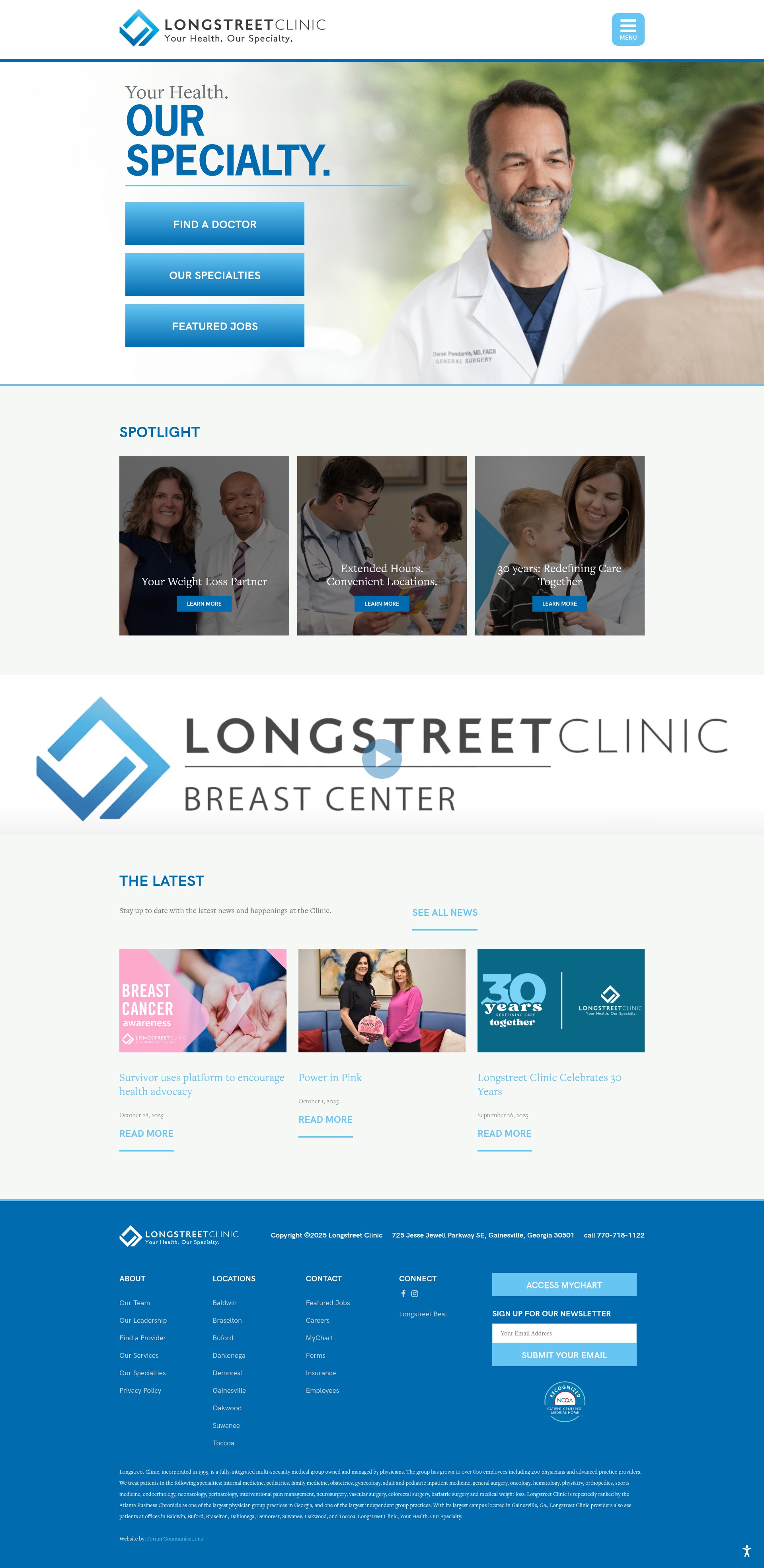 Screenshot of longstreetclinic.com