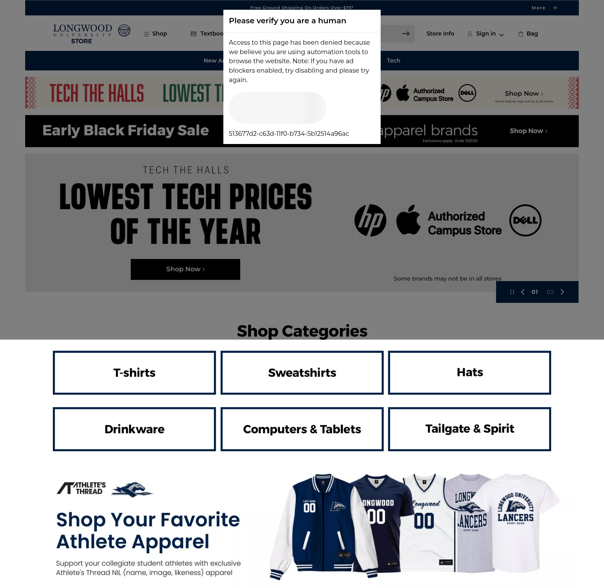 Screenshot of longwood.edu