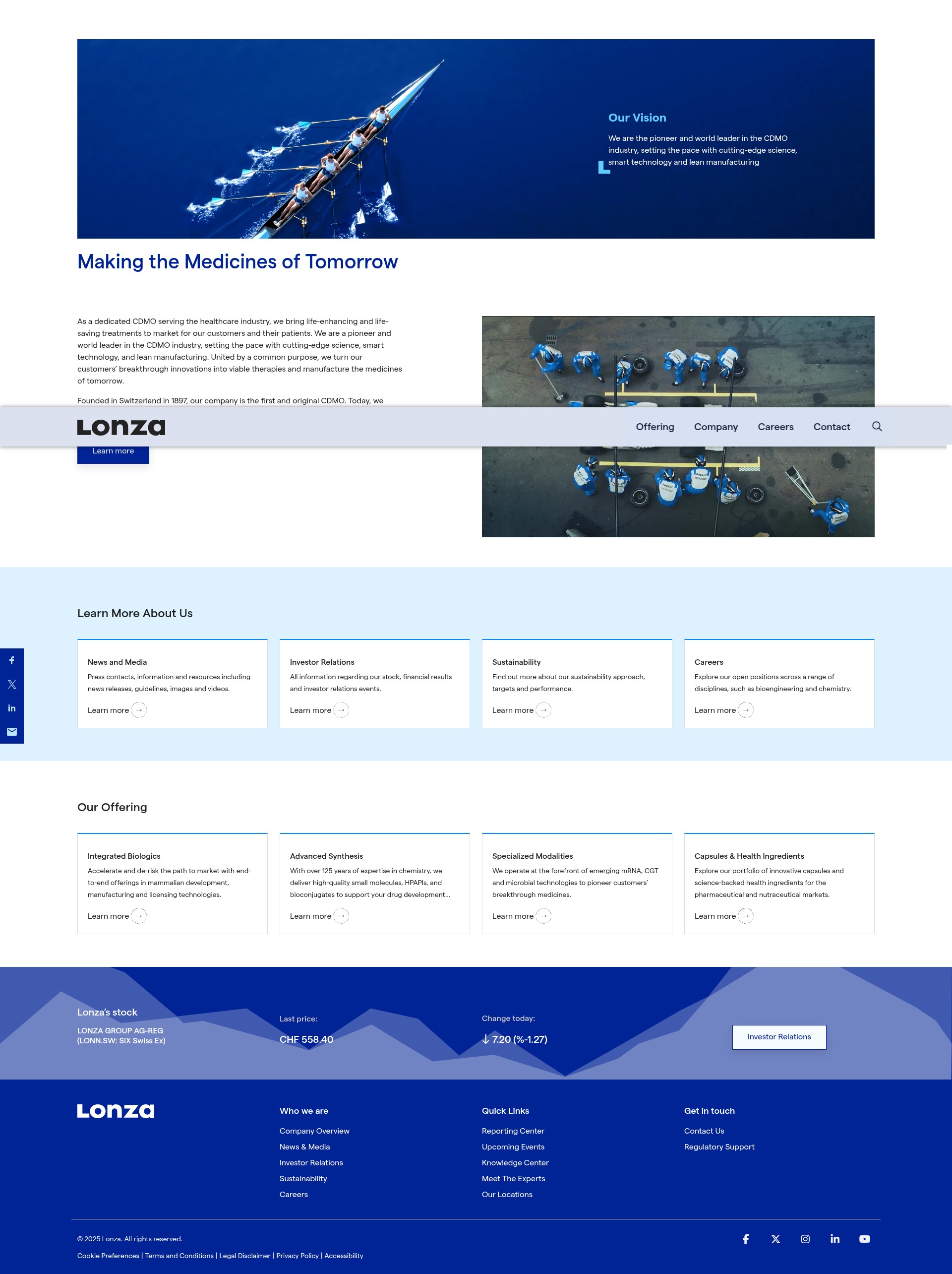 Screenshot of lonza.com