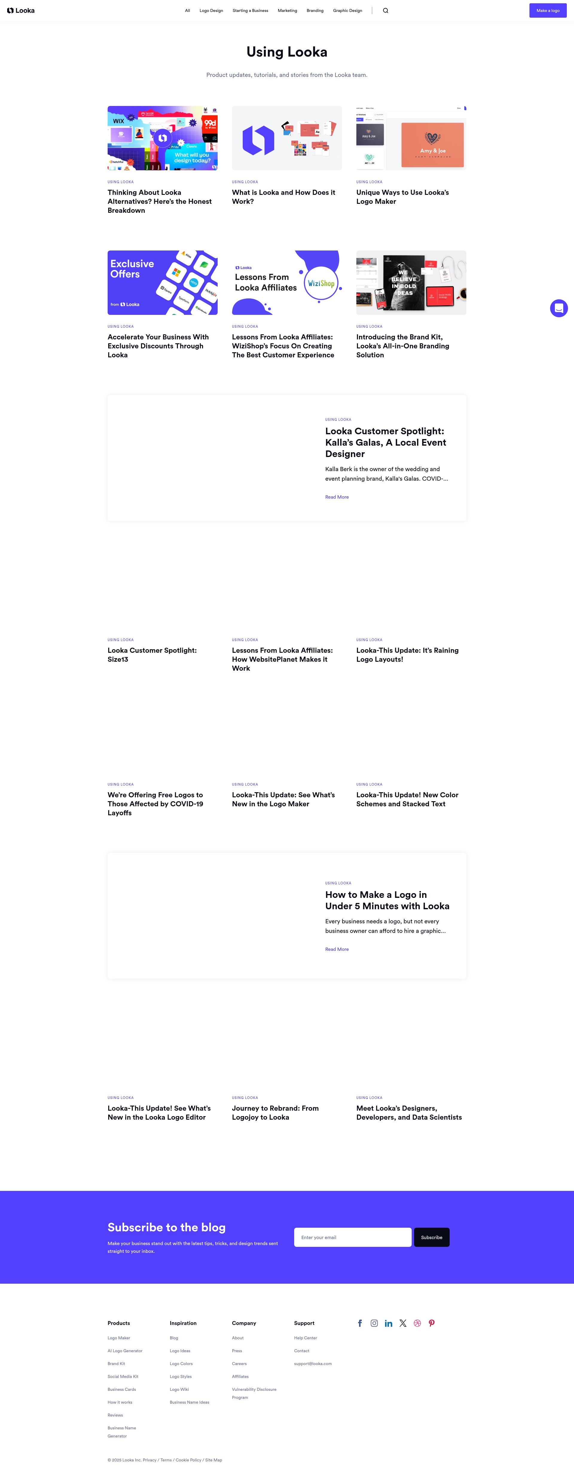 Screenshot of looka.com