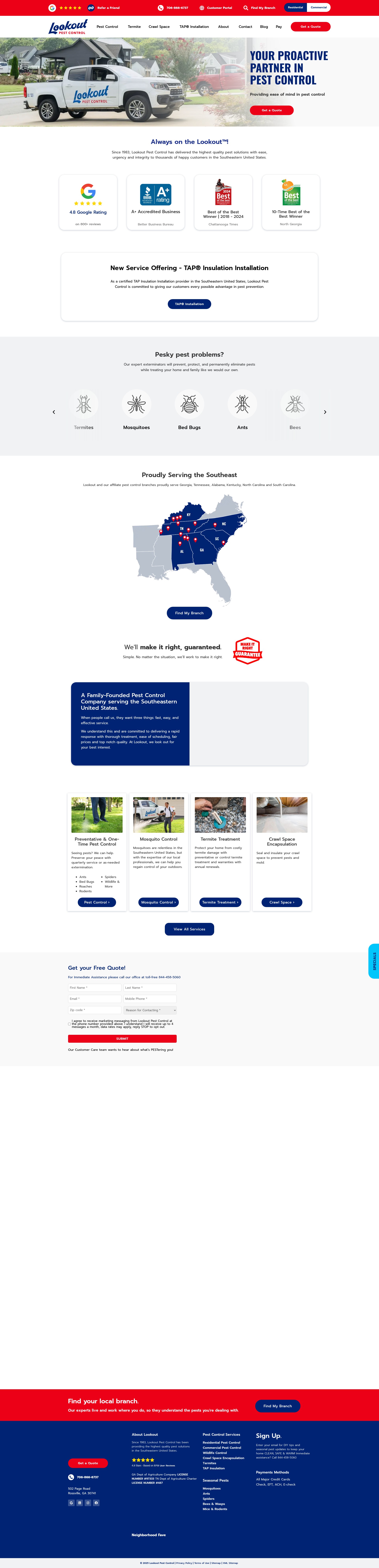 Screenshot of lookoutpestcontrol.com