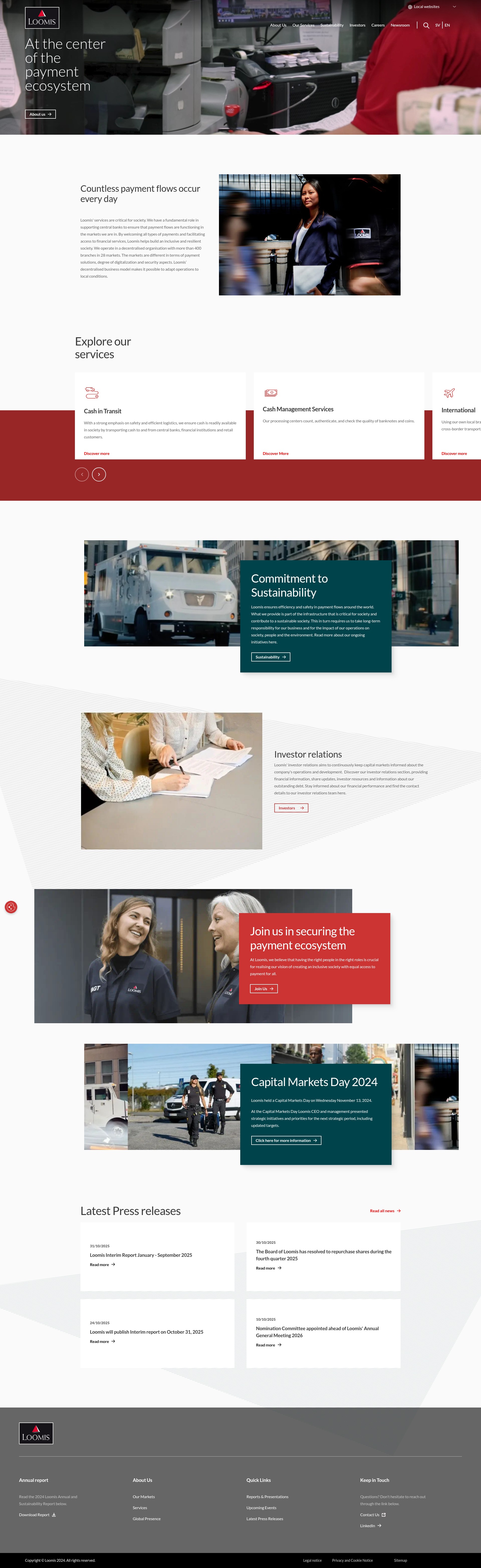 Screenshot of loomis.com