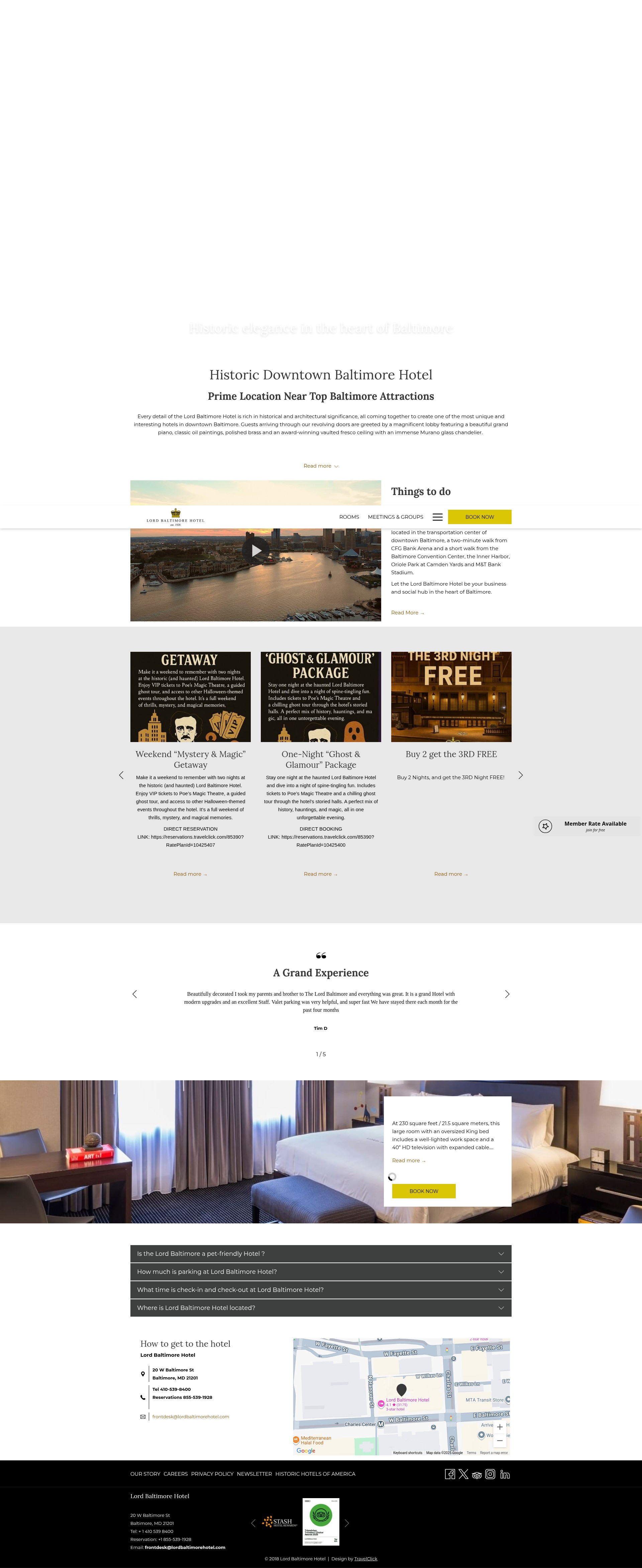 Screenshot of lordbaltimorehotel.com