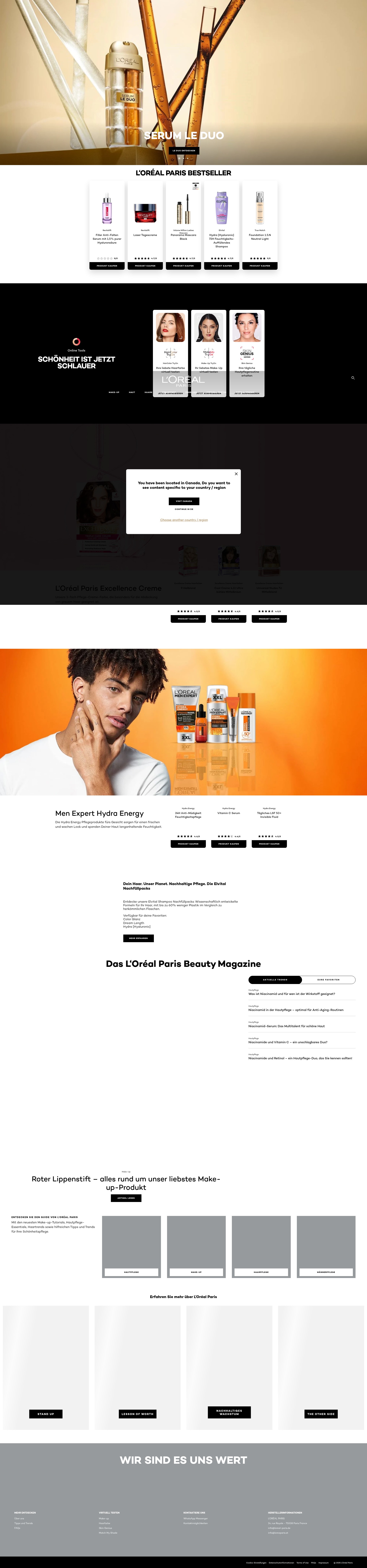 Screenshot of loreal-paris.de