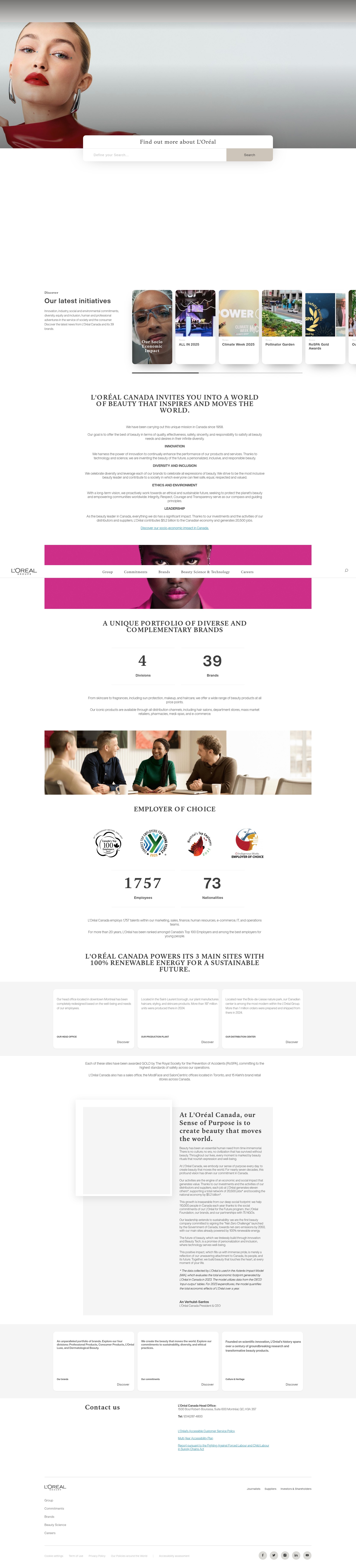 Screenshot of loreal.ca