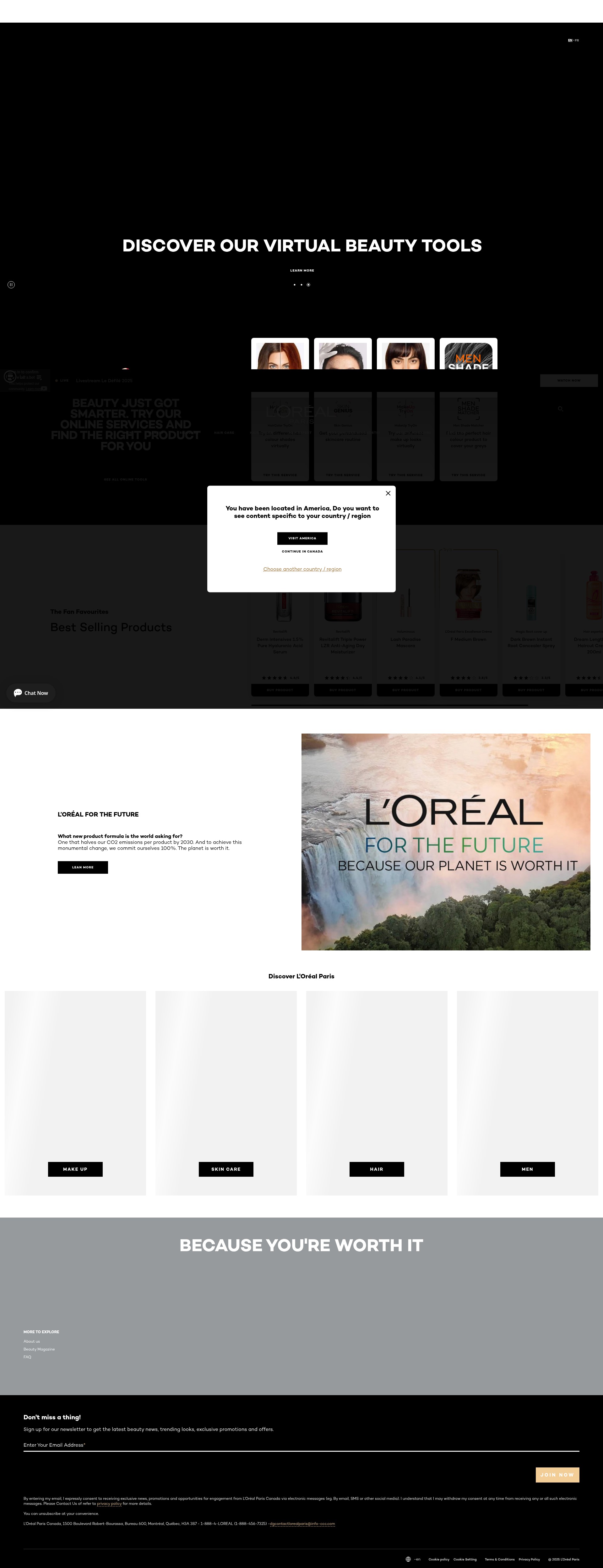 Screenshot of lorealparis.ca