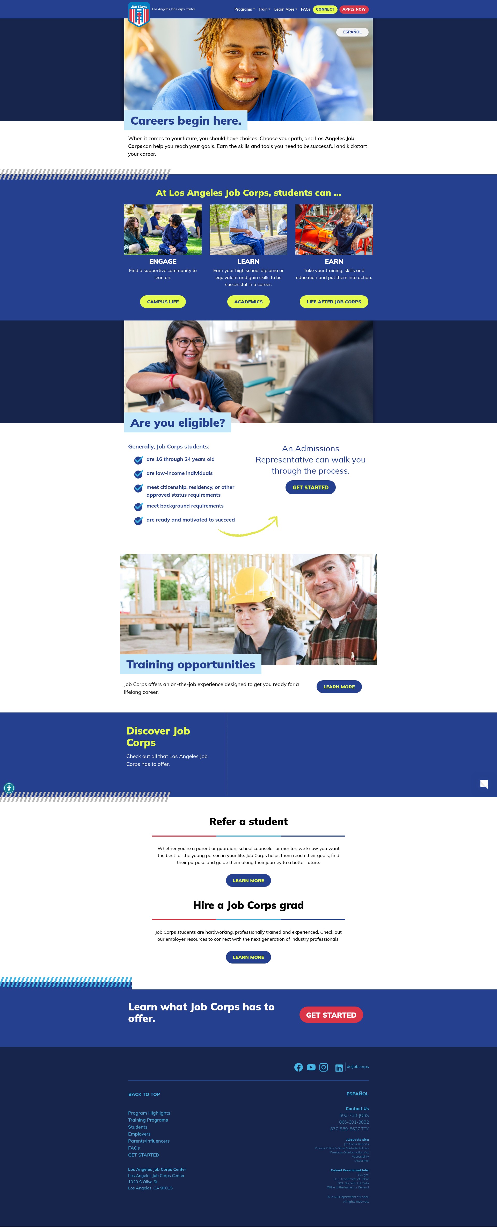 Screenshot of losangeles.jobcorps.gov