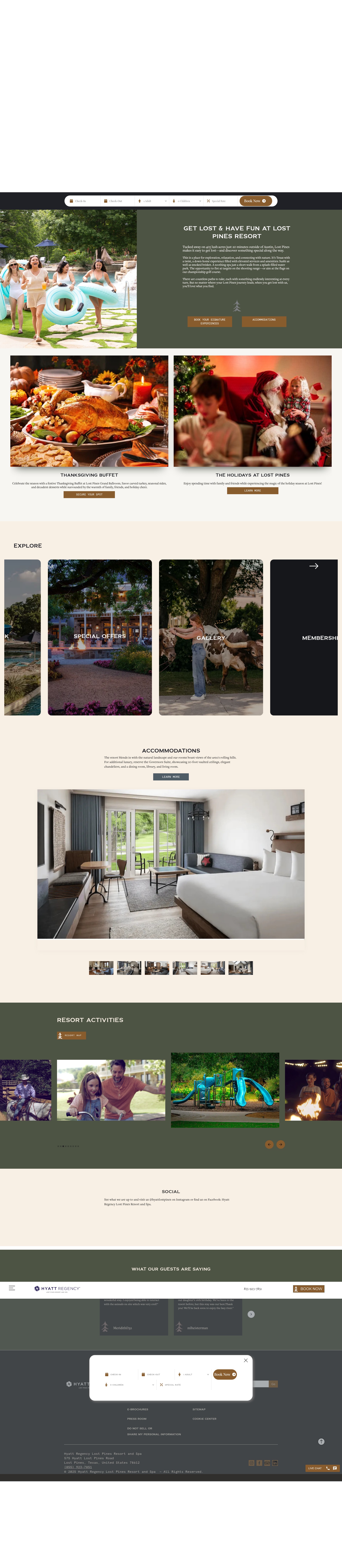 Screenshot of lostpinesresortandspa.com