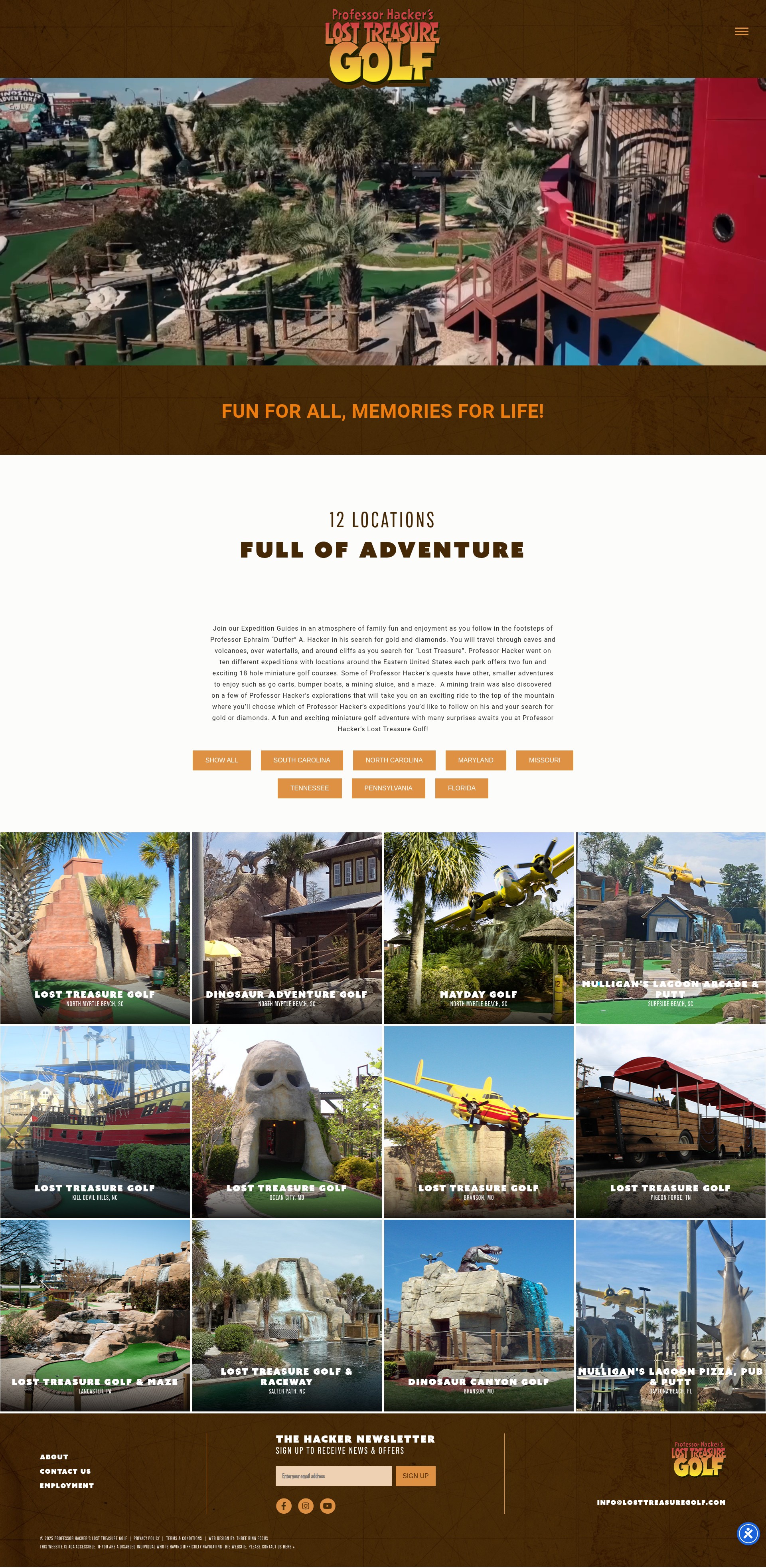 Screenshot of losttreasuregolf.com