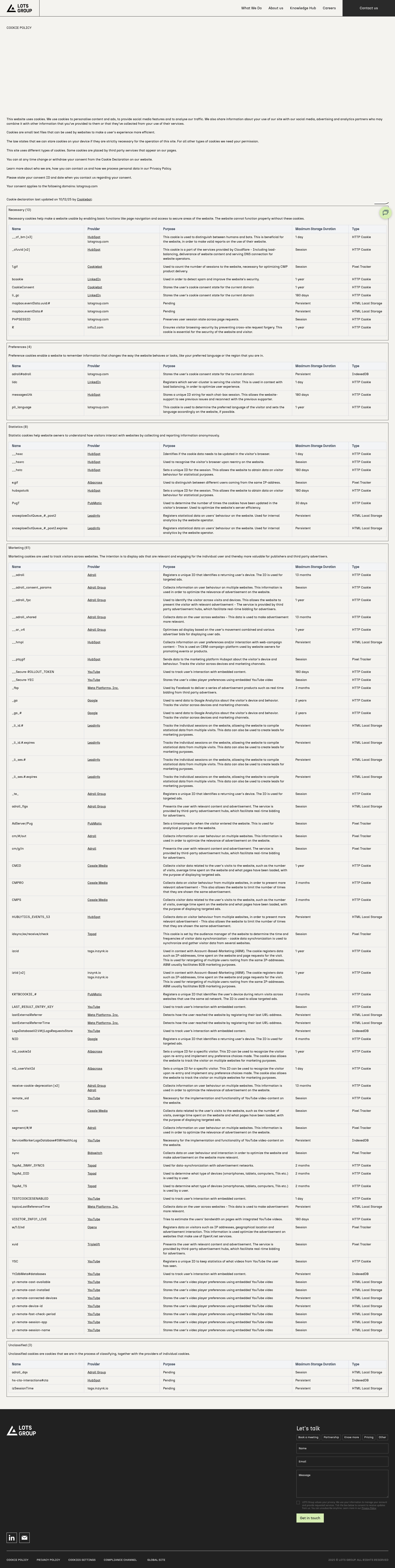 Screenshot of lotsgroup.com
