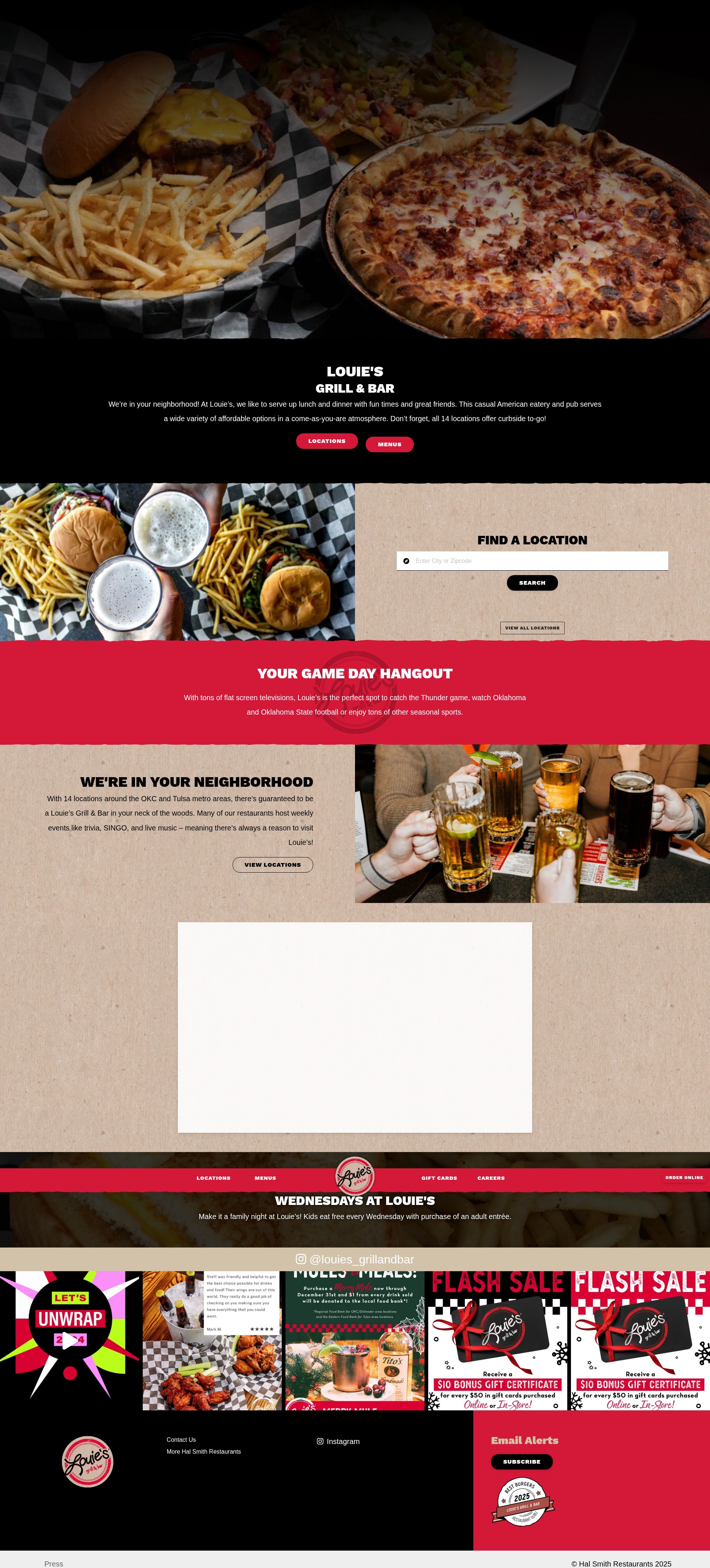 Screenshot of louiesgrillandbar.com