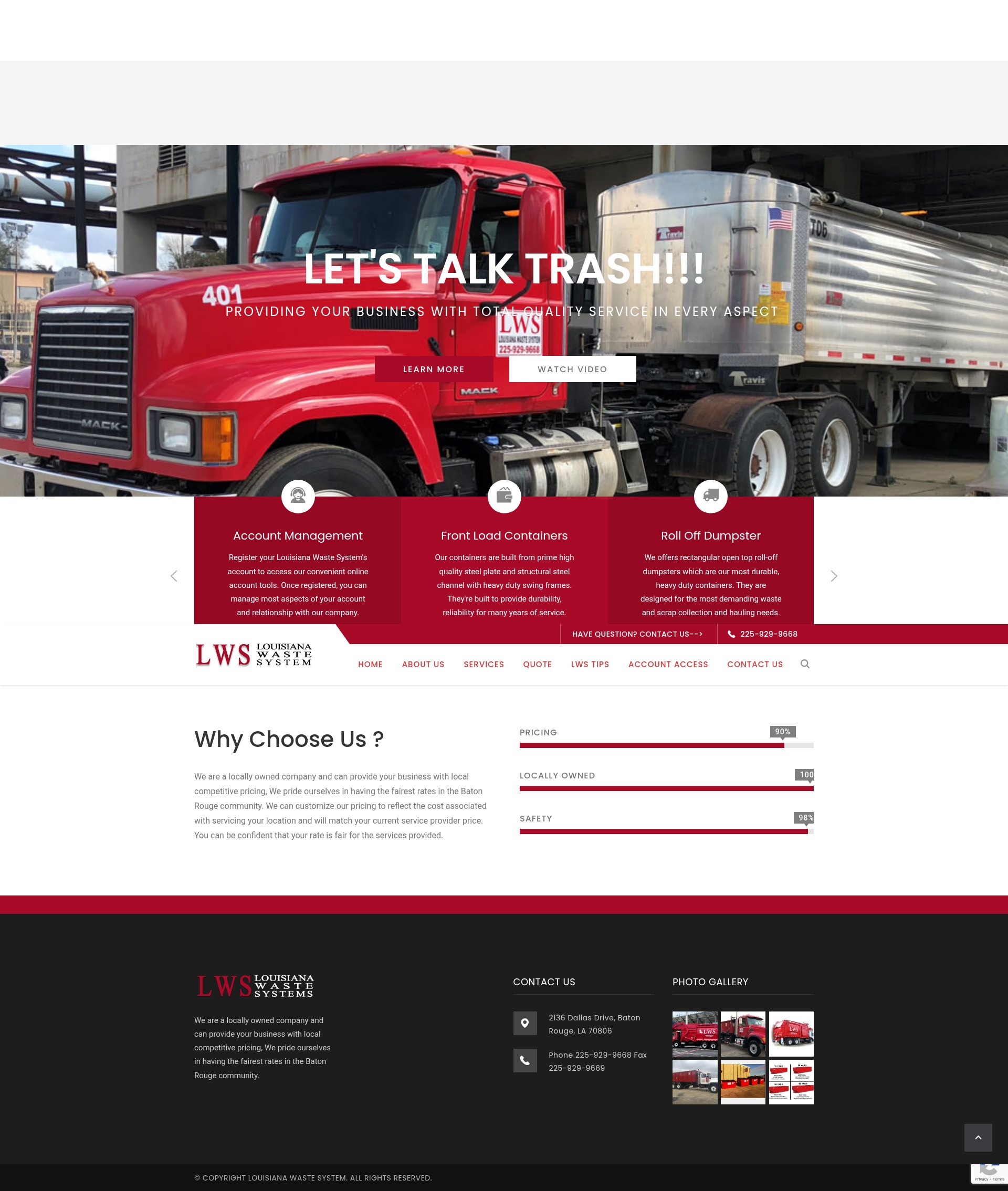 Screenshot of louisianawaste.com