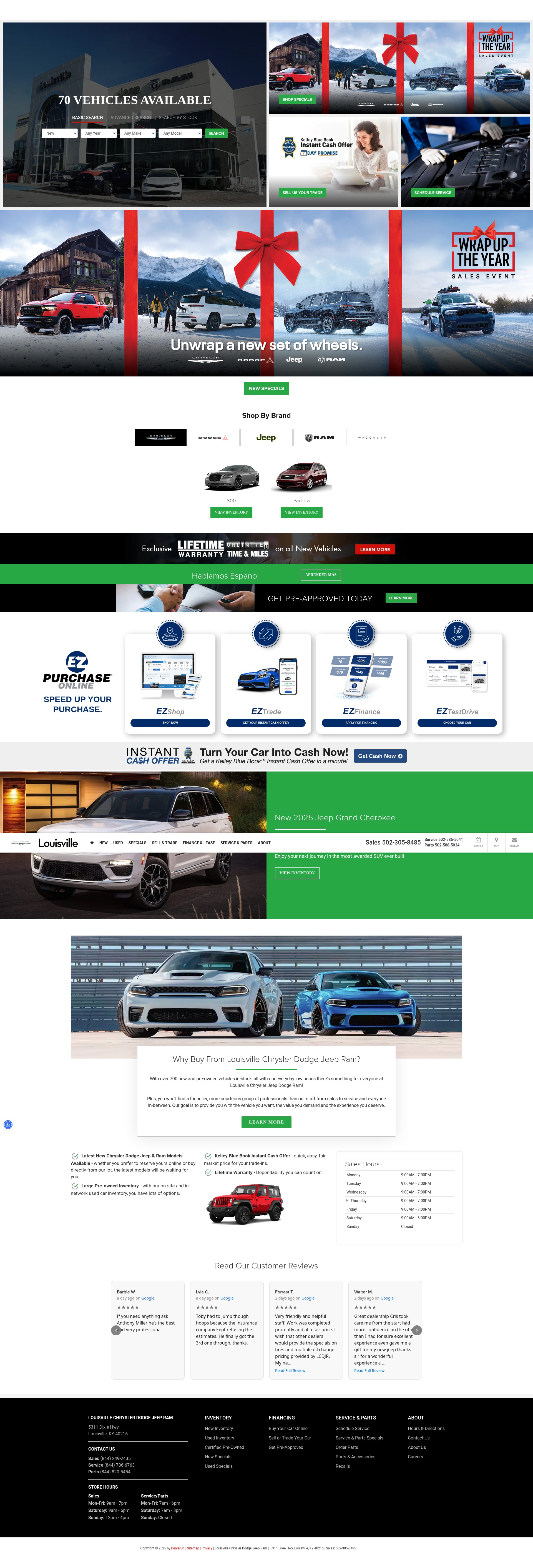 Screenshot of louisvillecdjr.com