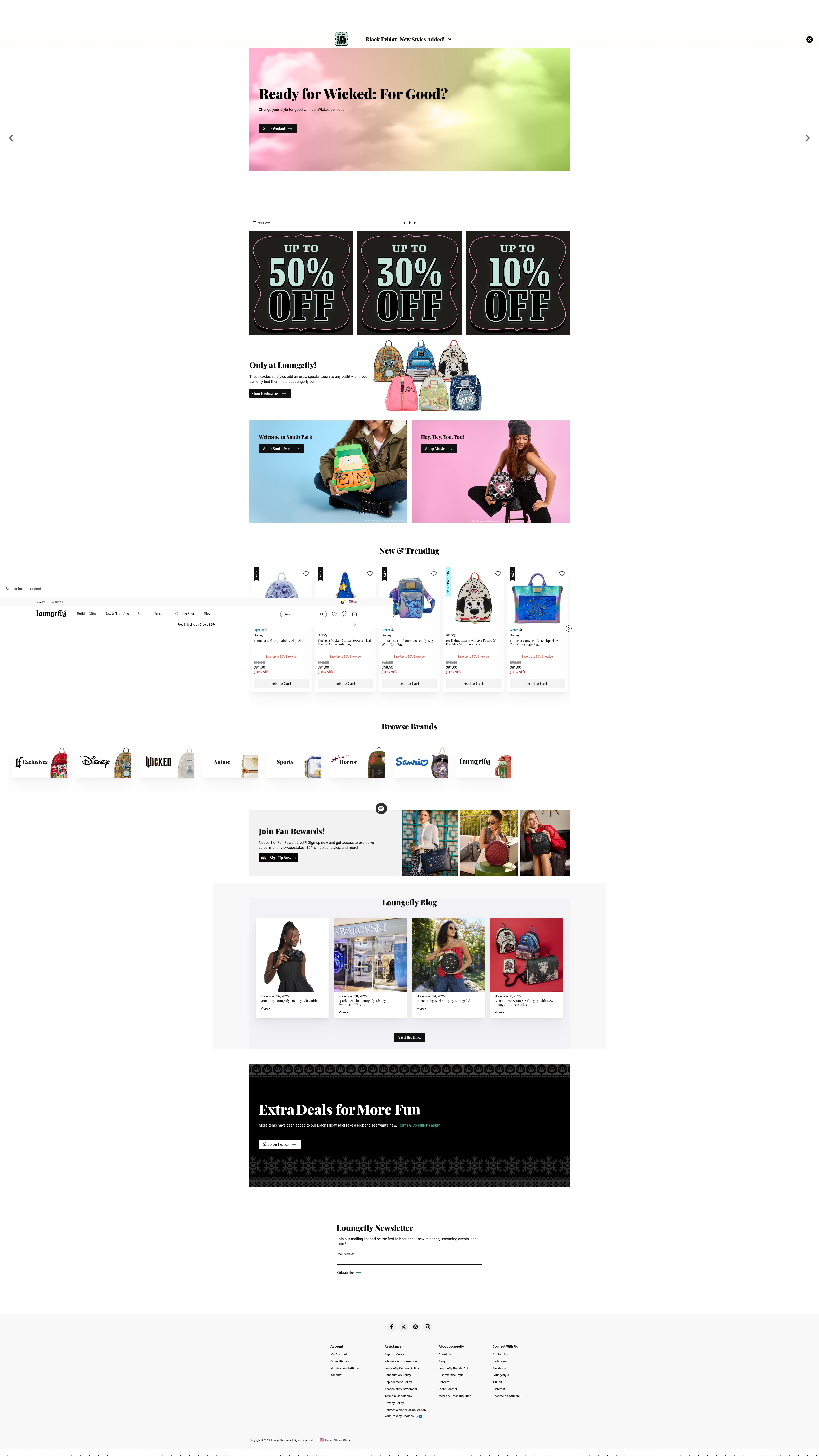 Screenshot of loungefly.com