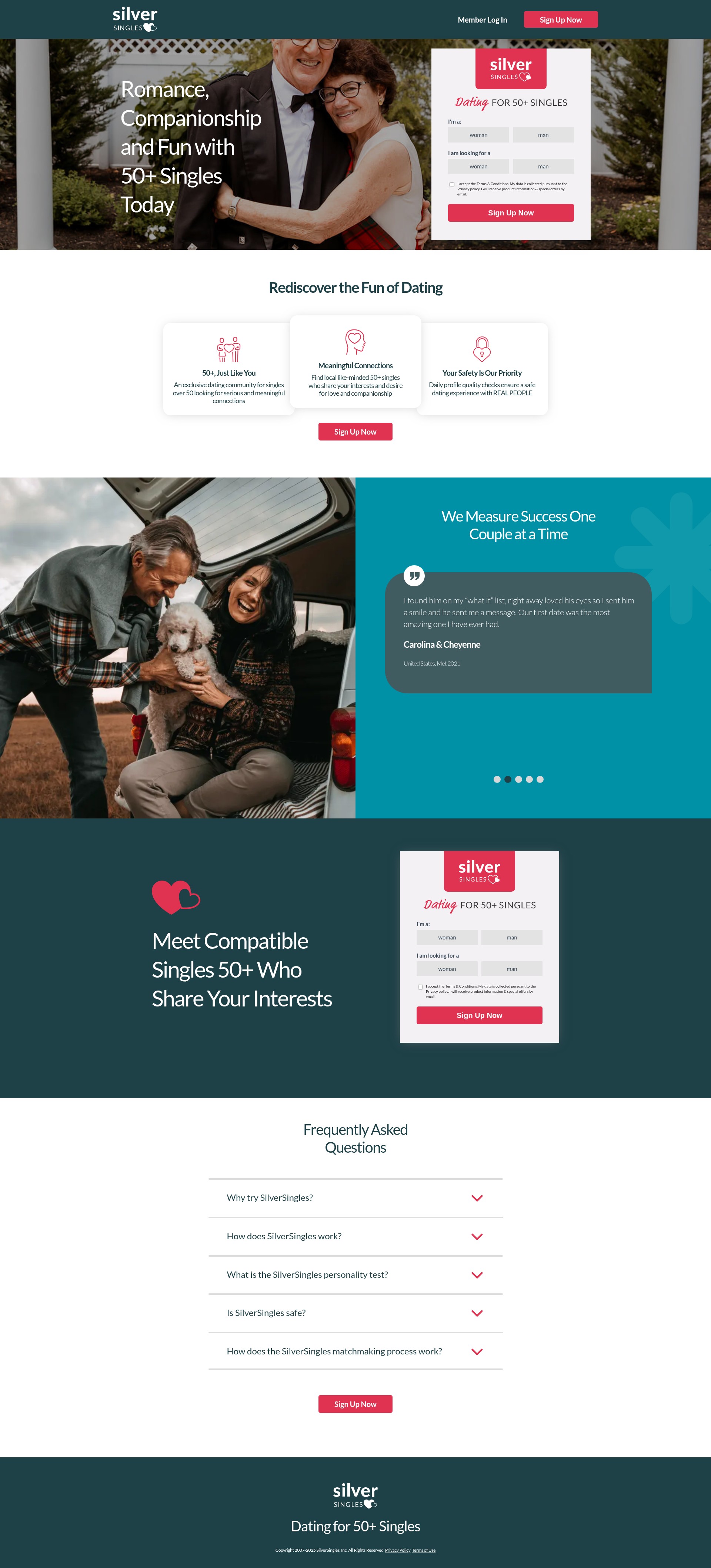 Screenshot of love.silversingles.com