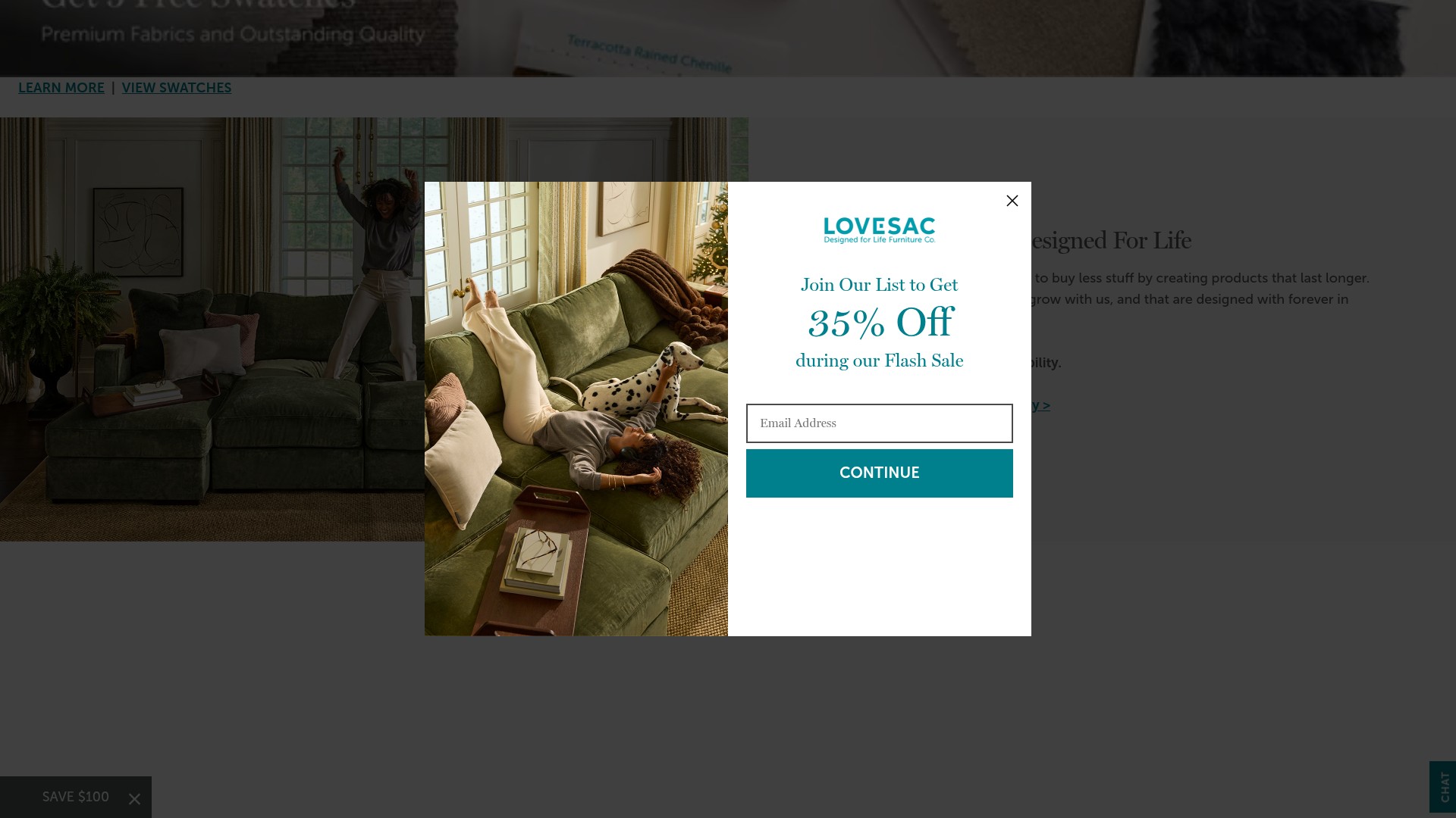 Screenshot of lovesac.com