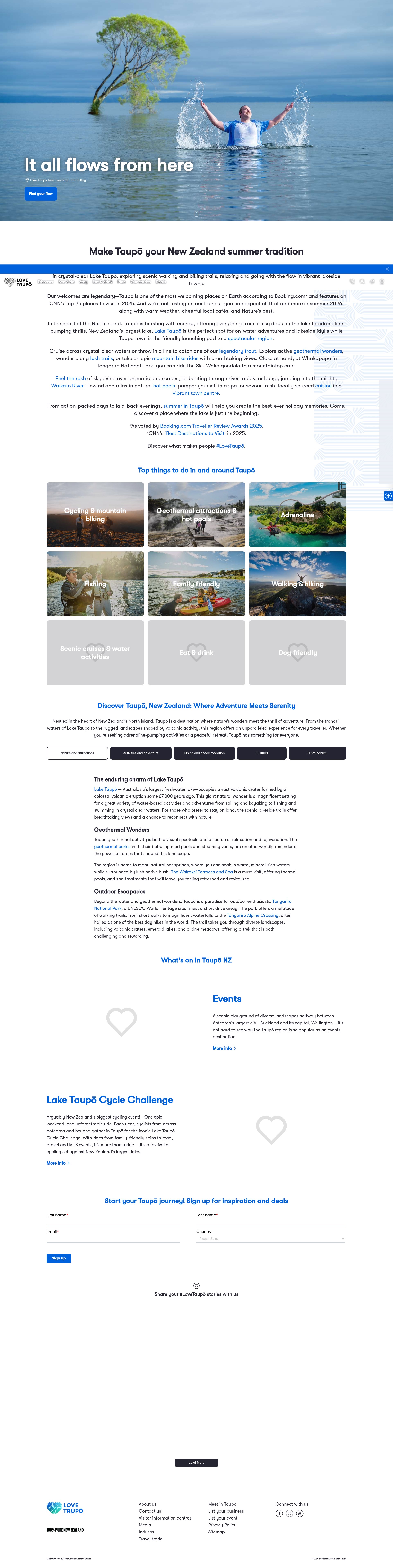 Screenshot of lovetaupo.com