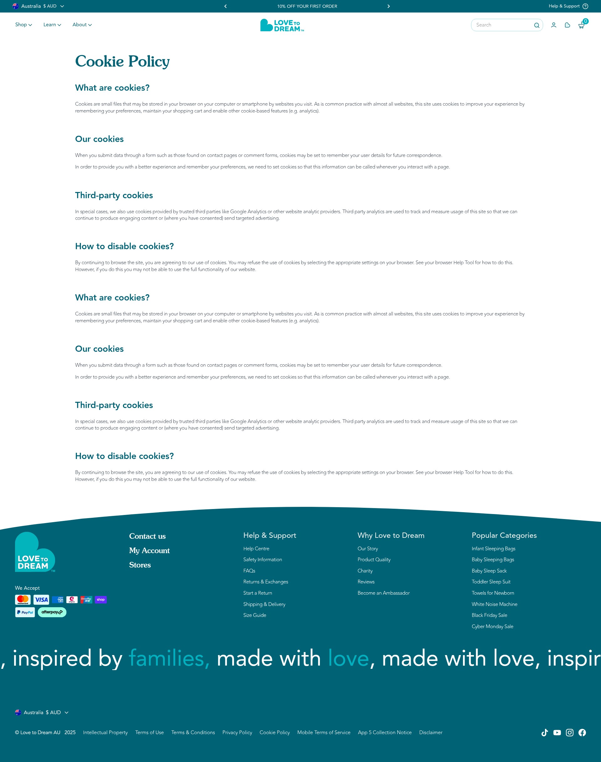 Screenshot of lovetodream.com.au
