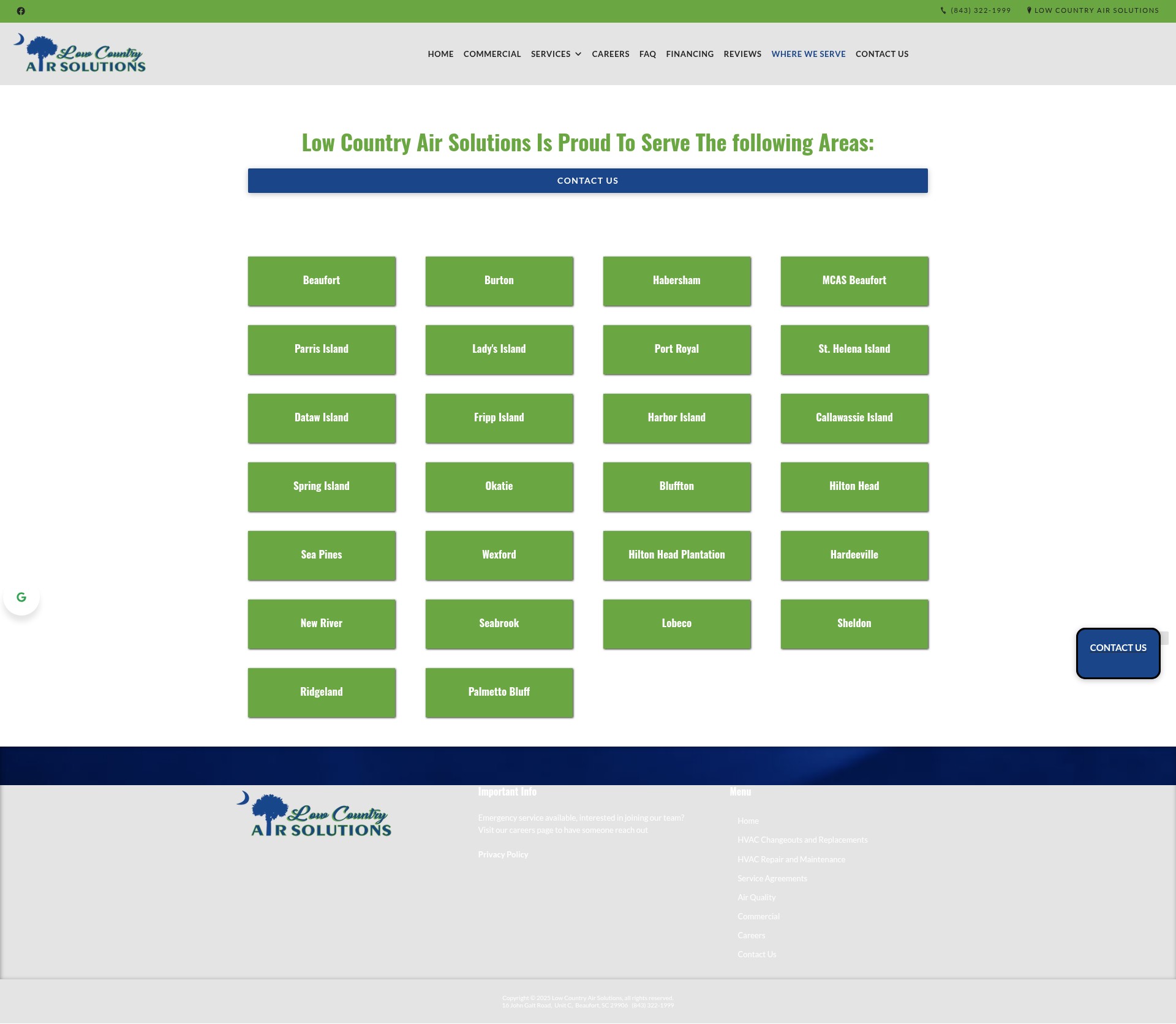 Screenshot of lowcountryairsolutions.com