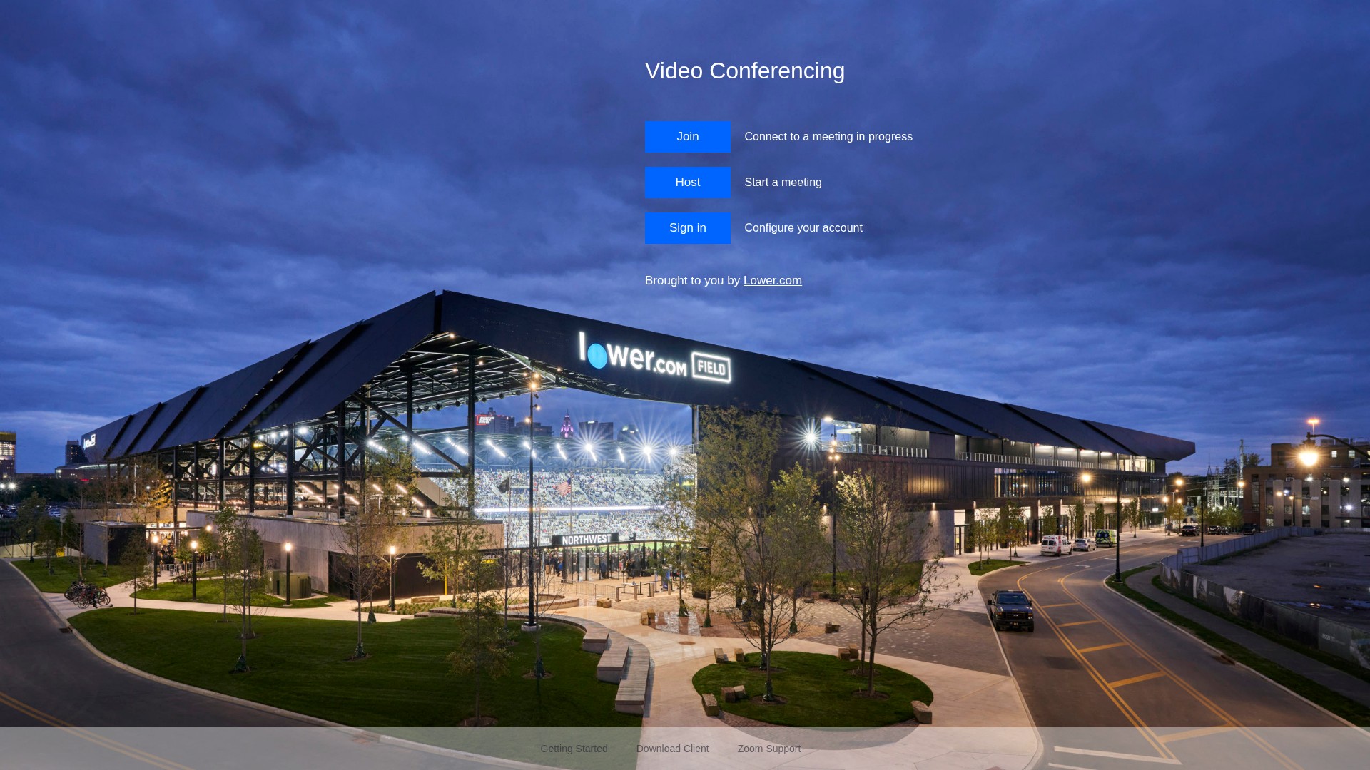 Screenshot of lower.zoom.us