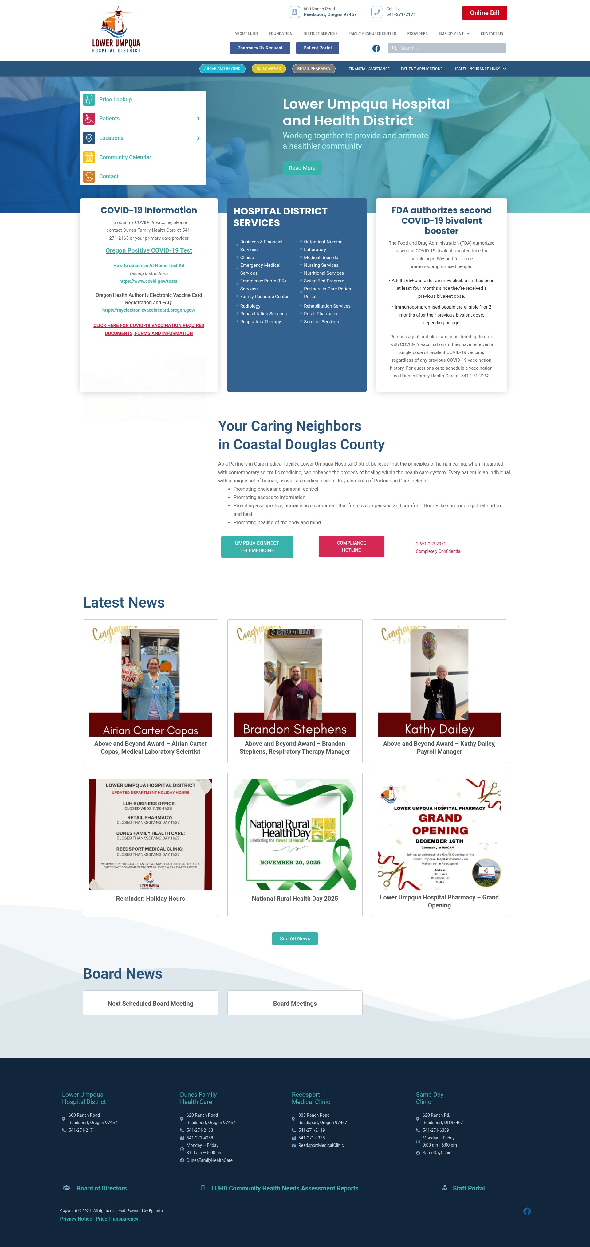 Screenshot of lowerumpquahospital.org