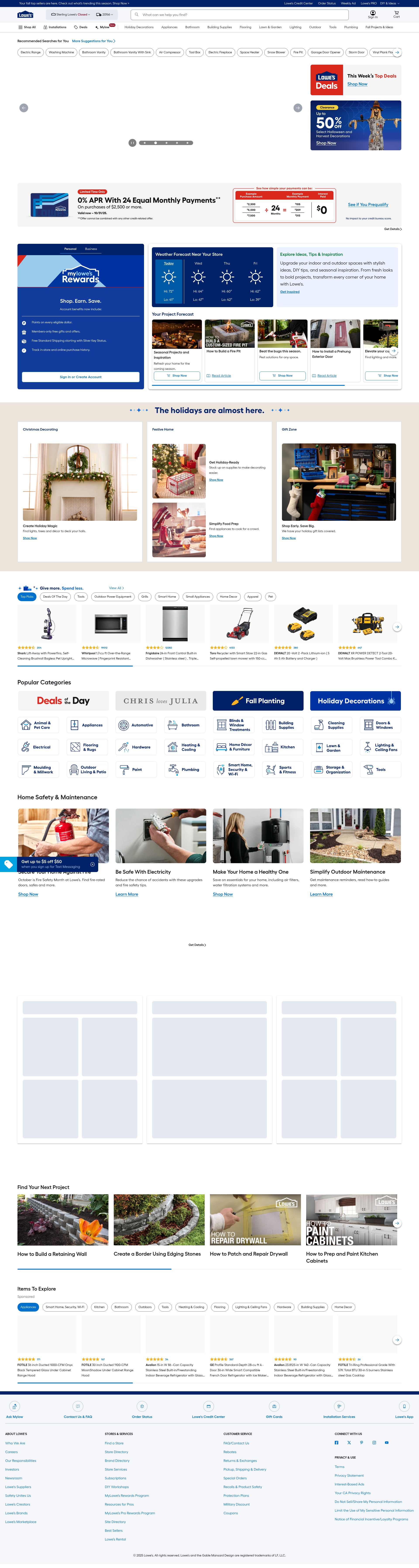 Screenshot of lowes.com