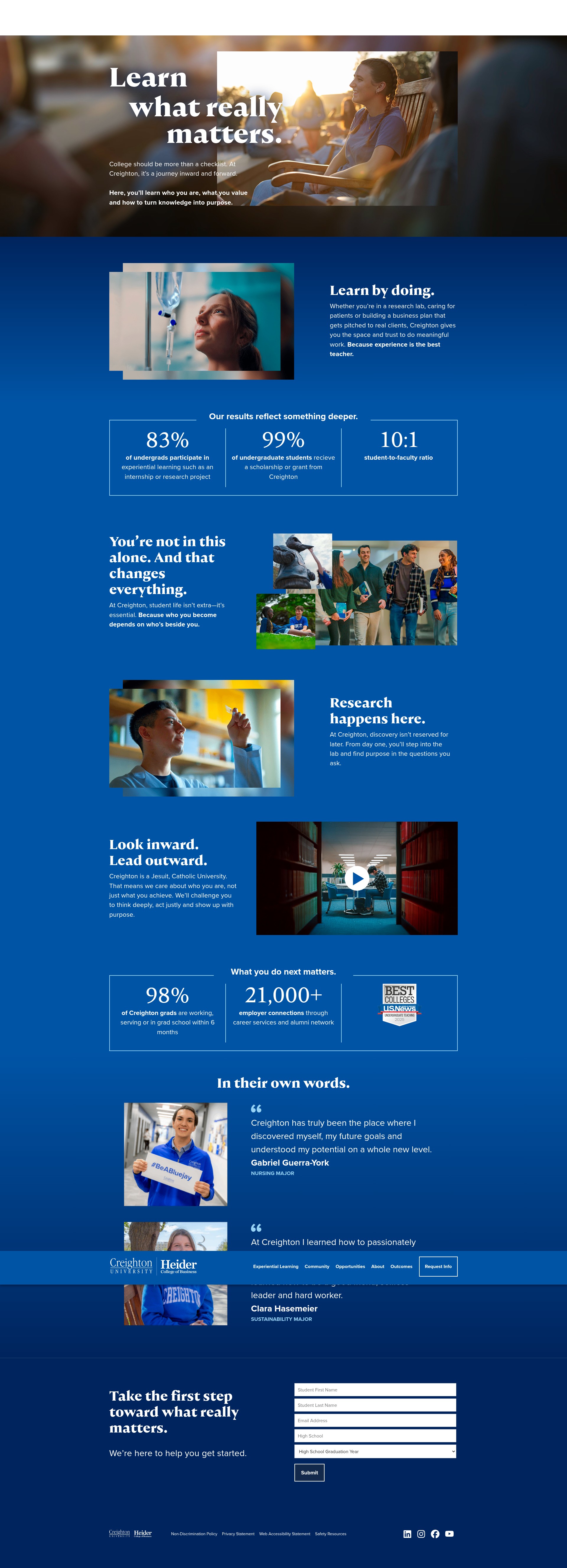 Screenshot of lp.creighton.edu