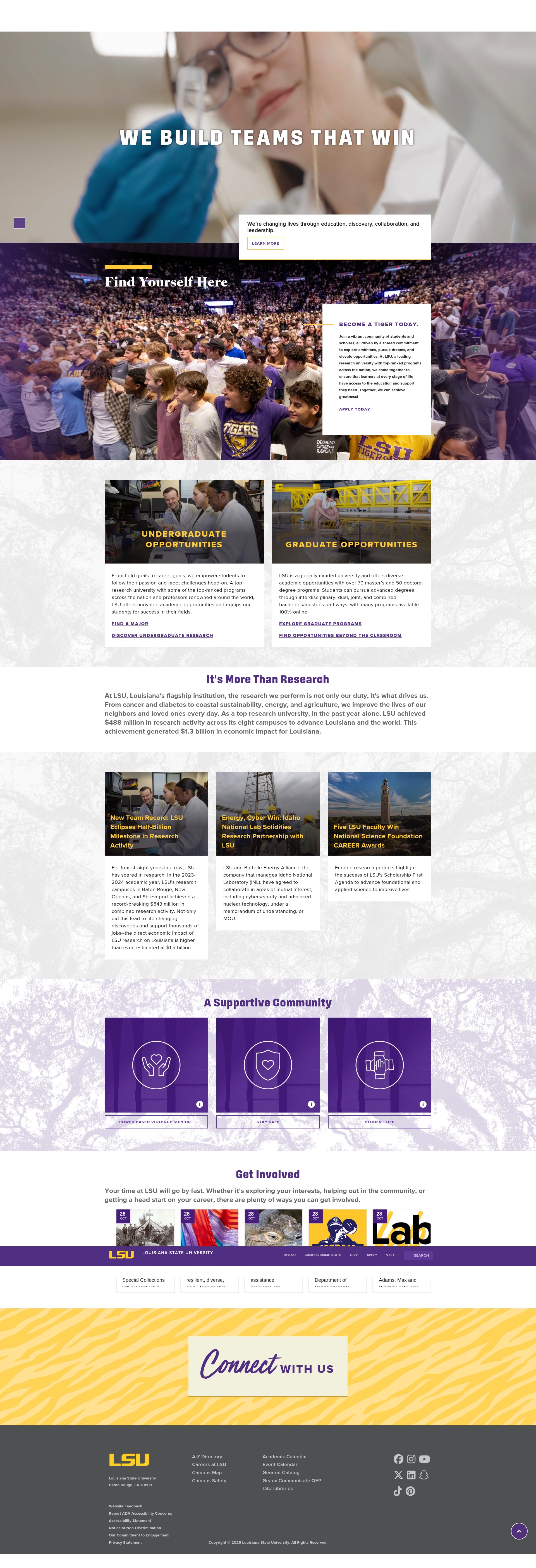 Screenshot of lsu.edu