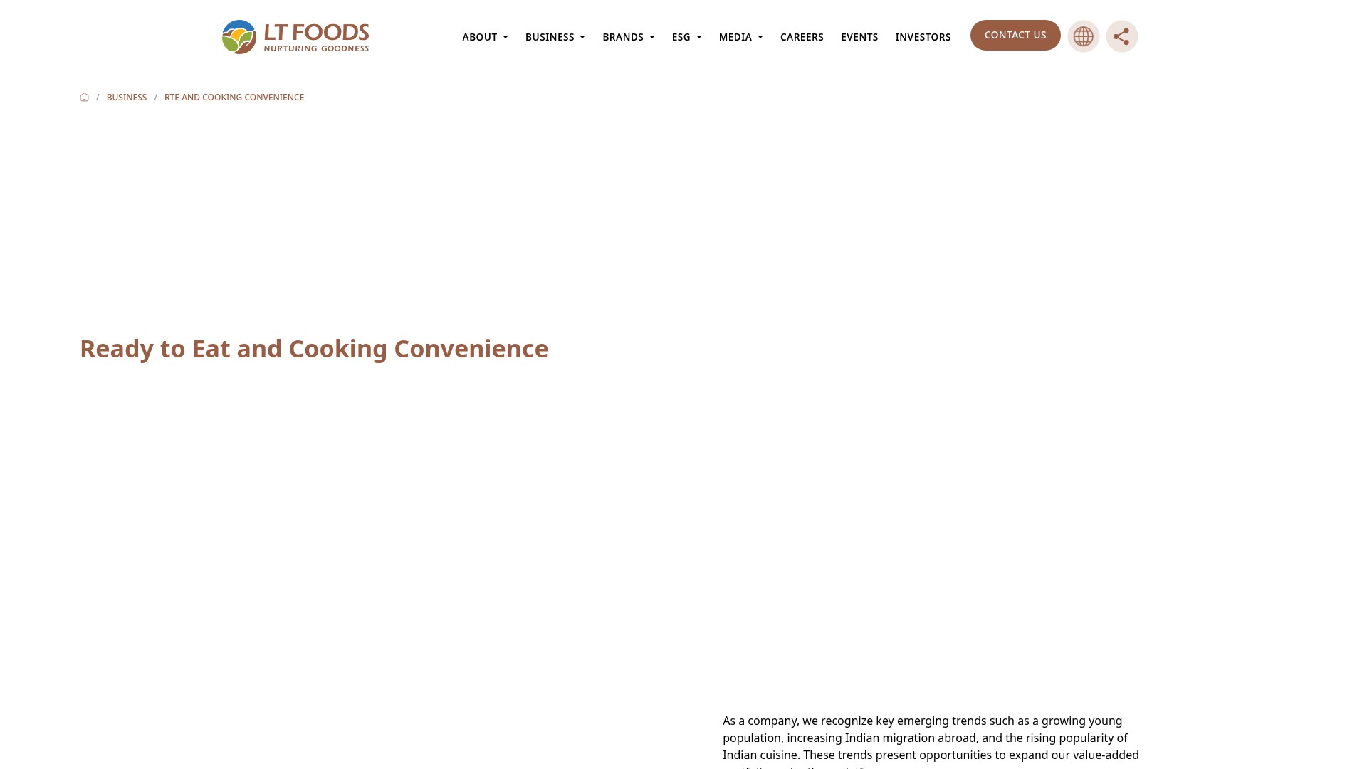 Screenshot of ltfoods.com