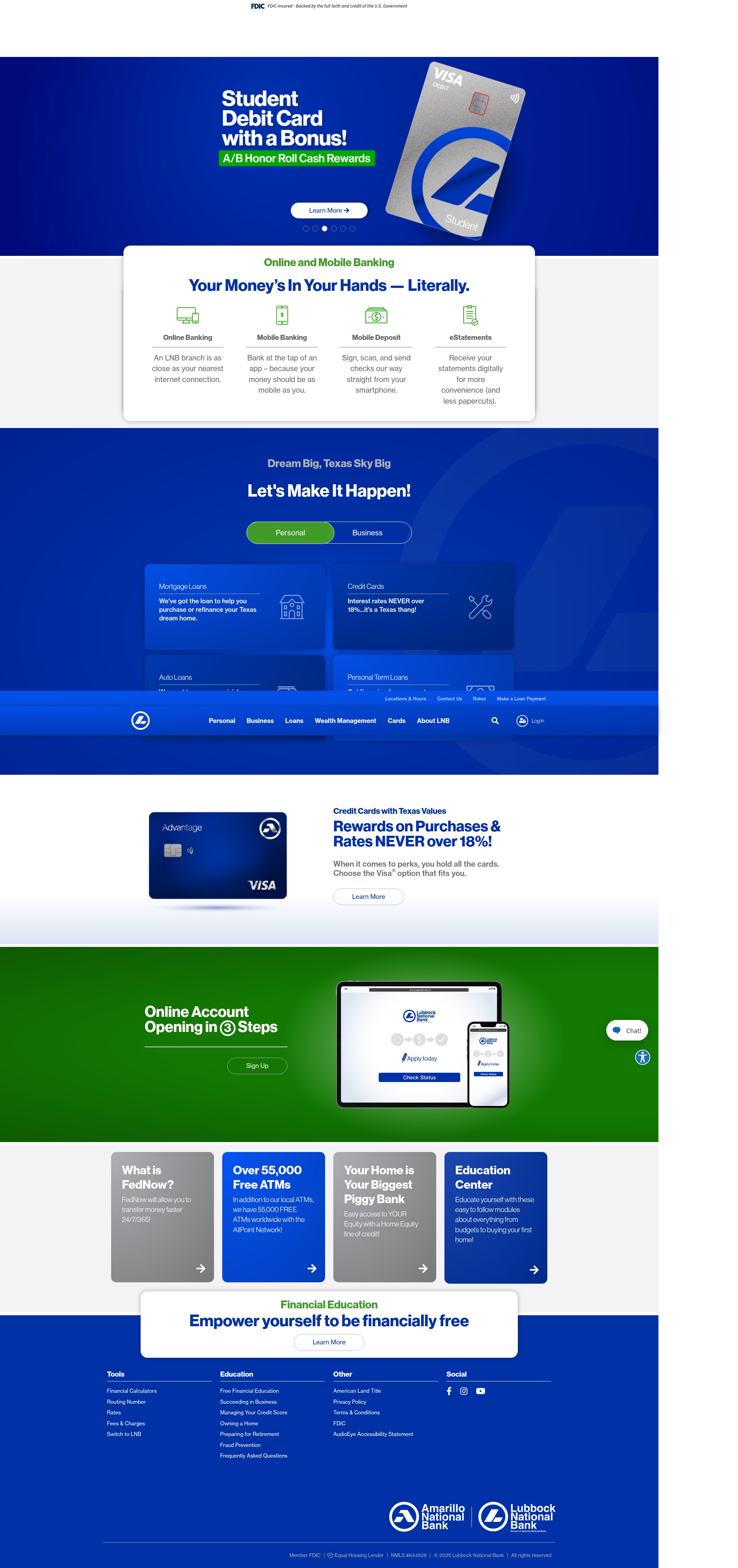 Screenshot of lubbocknational.com