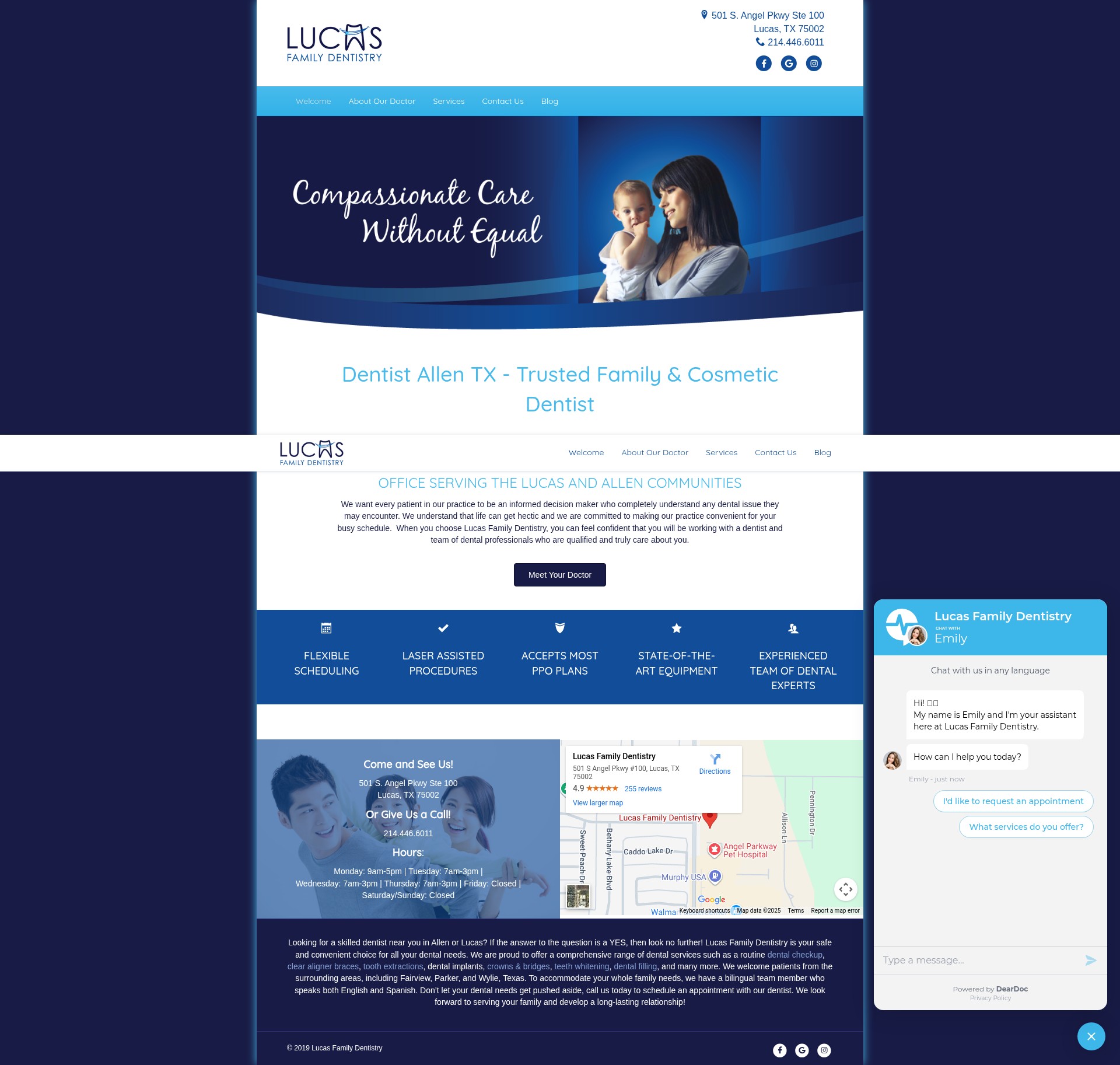 Screenshot of lucasdentist.com
