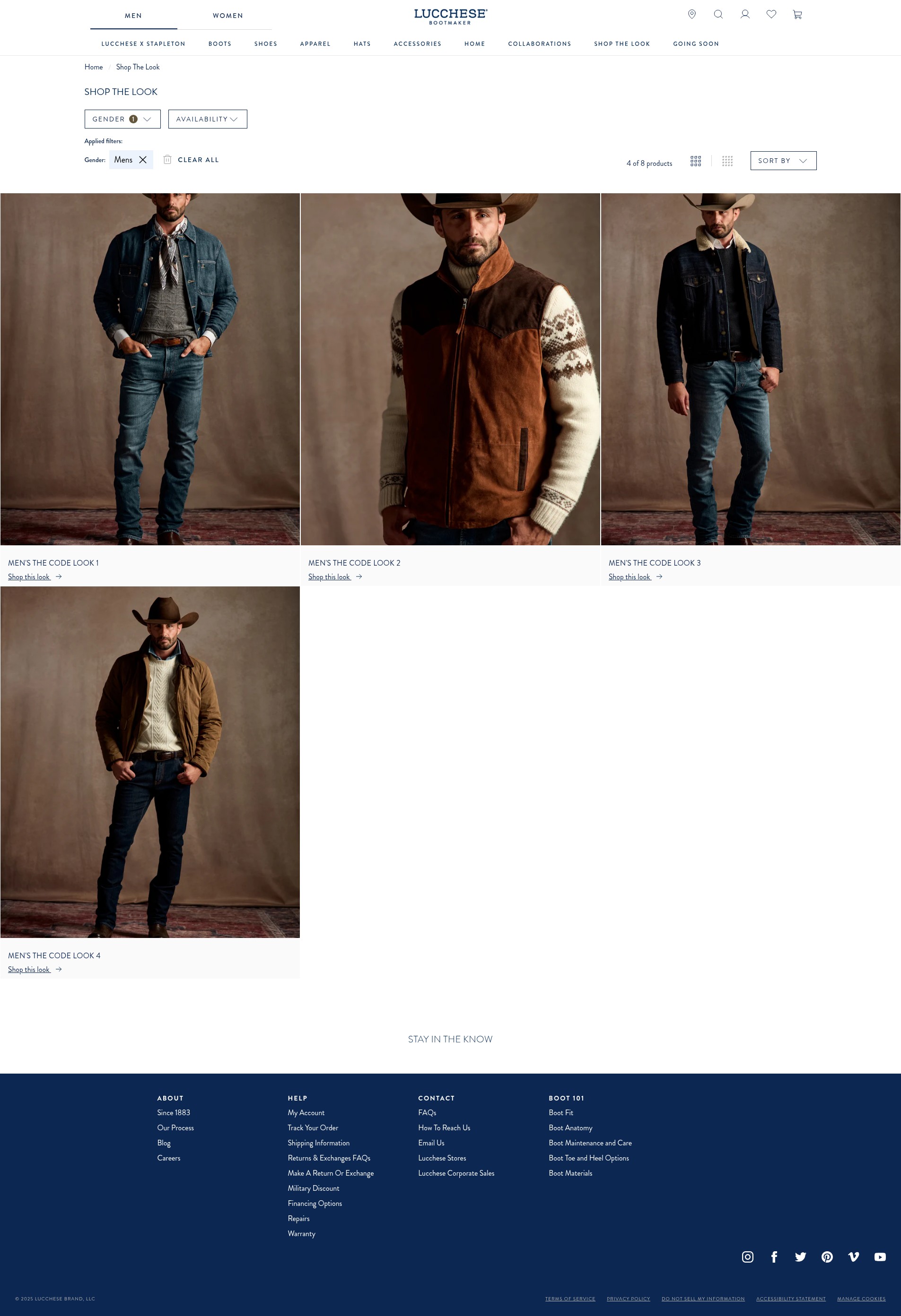 Screenshot of lucchese.com
