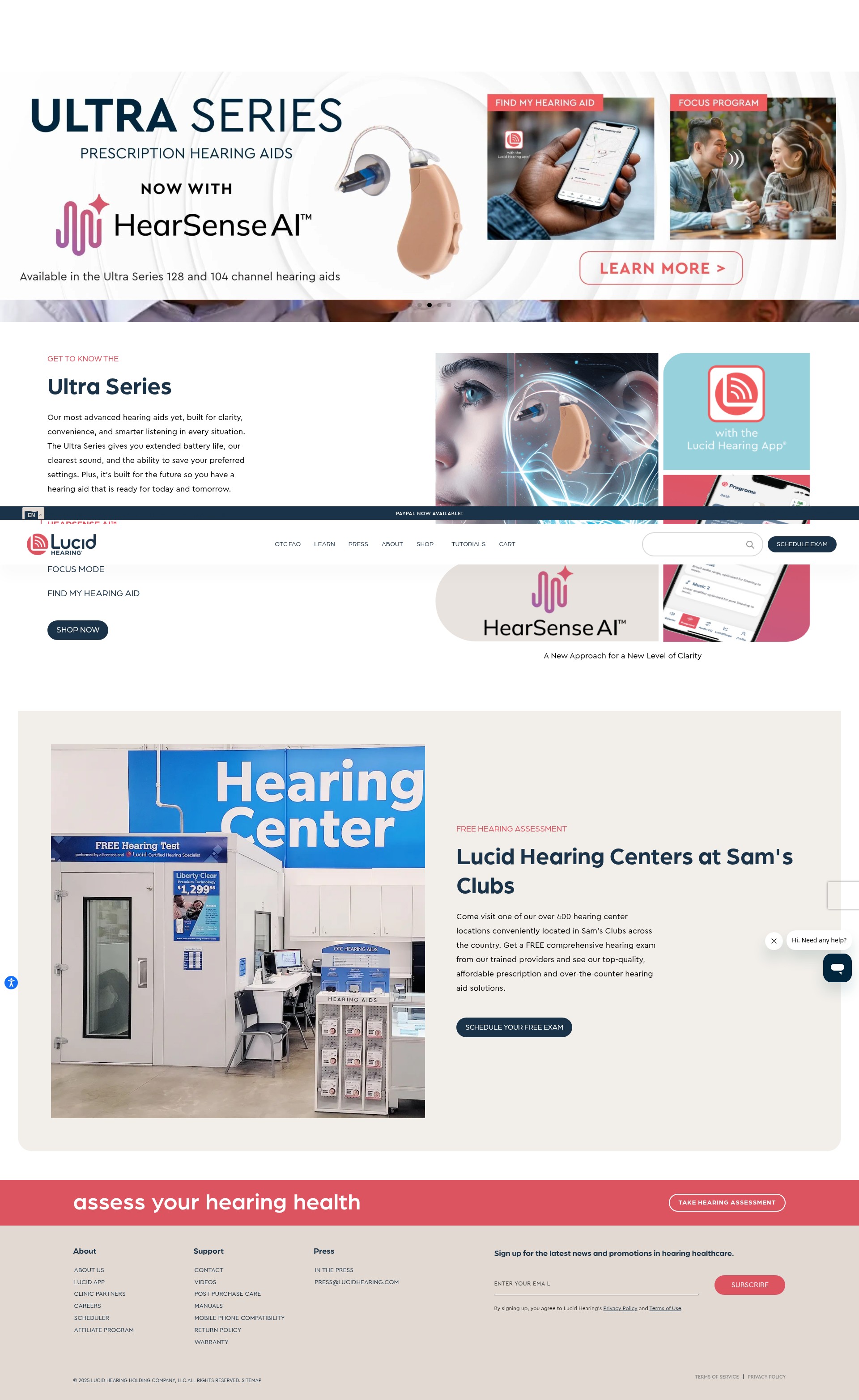 Screenshot of lucidhearing.com